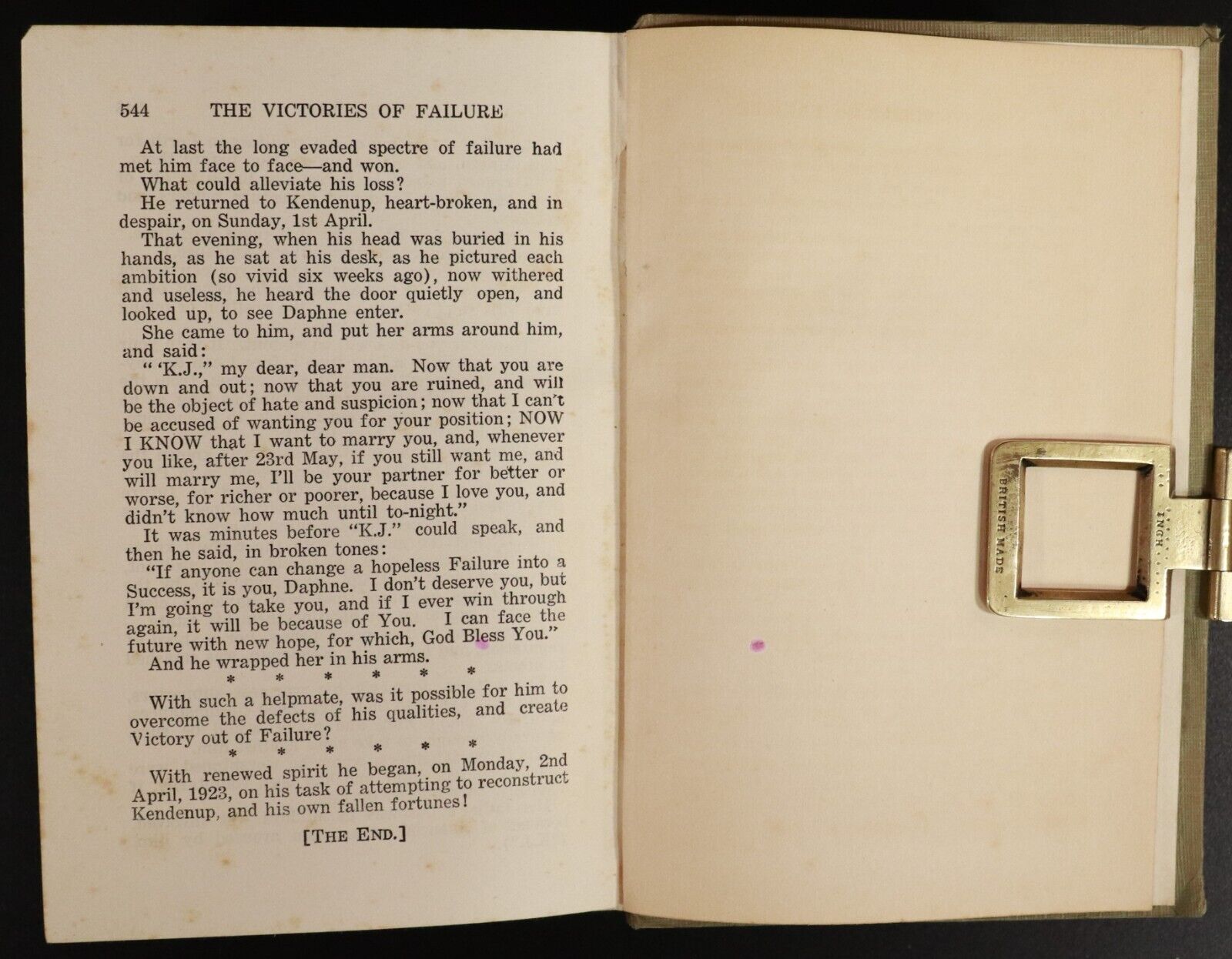 1925 The Victories Of Failure 1st Ed by C.J. De Garis Australian Fiction Book