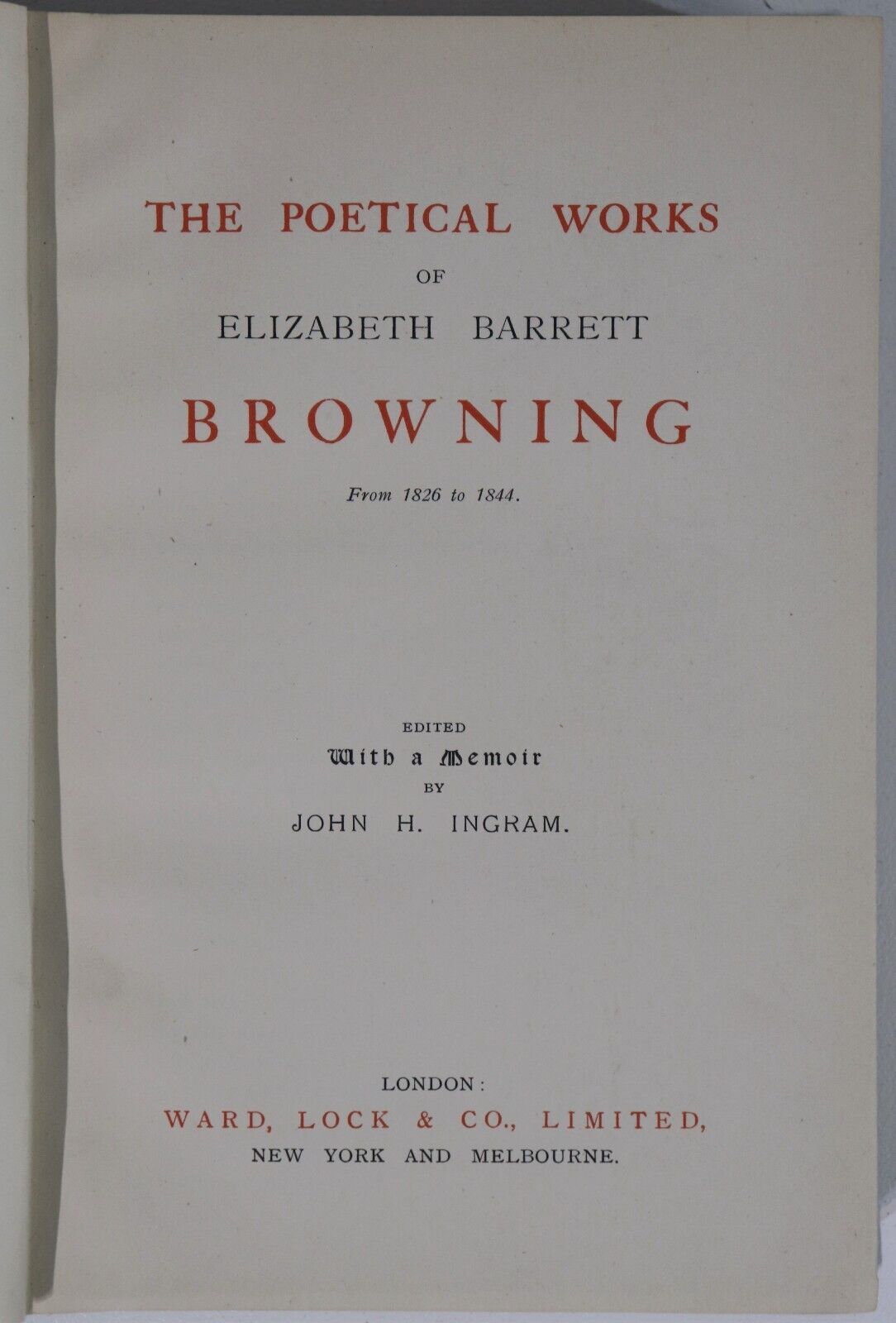 The Poetical Works Of Elizabeth Browning - c1910 - Antique Poetry Book