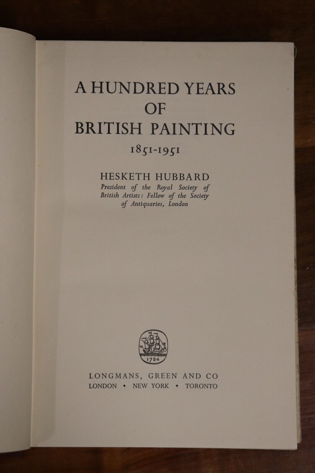 A 100 Years Of British Painting by H Hubbard - 1951 - Vintage Art Book - 0