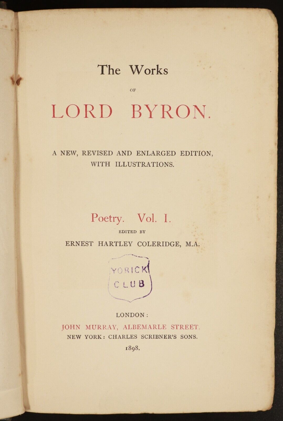 1898 6vol Works Of Lord Byron - Poetry - Edited by E.H. Coleridge Antique Books