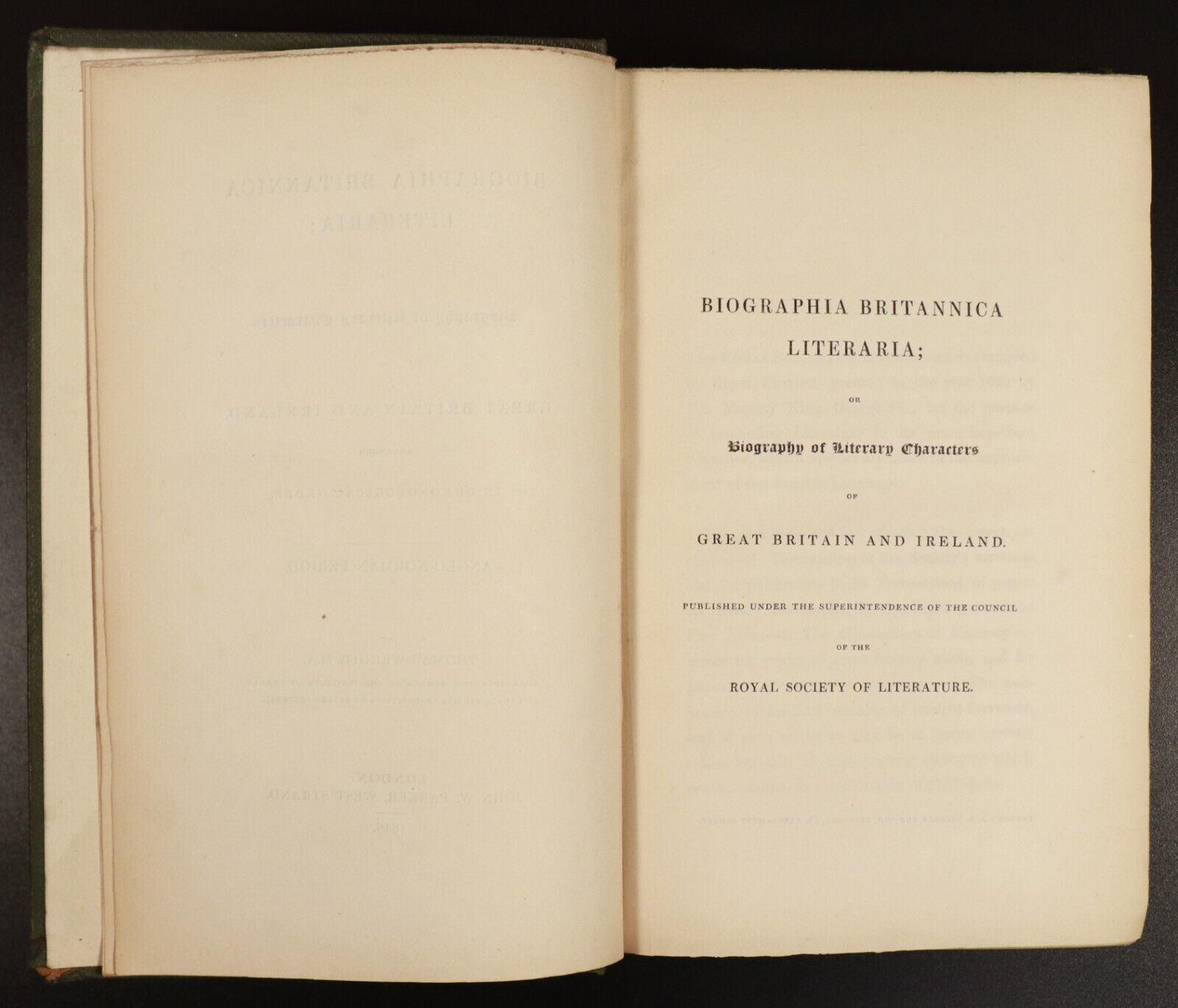 1846 Biographia Britannica Literaria by Thomas Wright Antiquarian Book 1st Ed