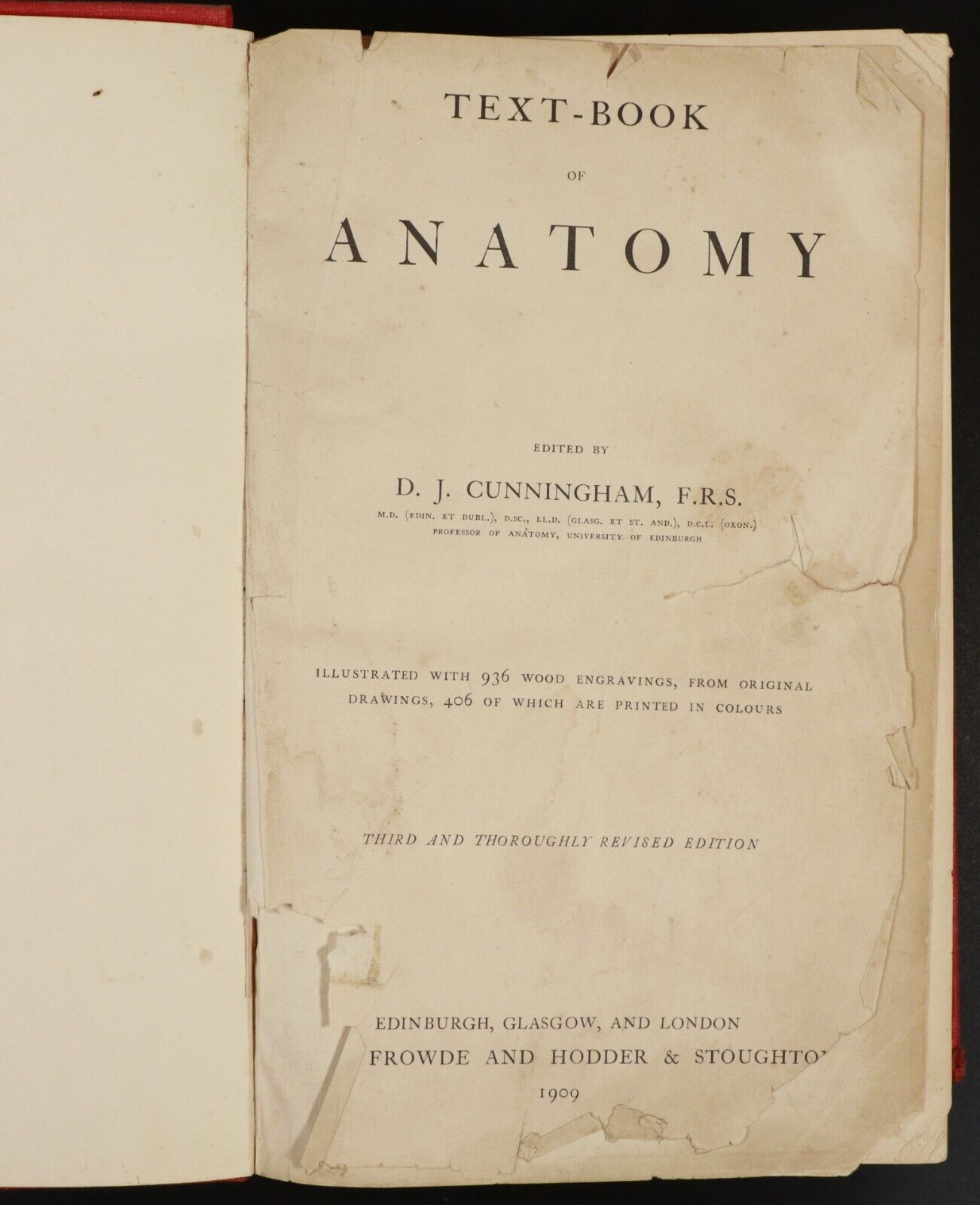 1909 Text-Book Of Anatomy by D.J. Cunningham Antique Medical Reference Book - 0