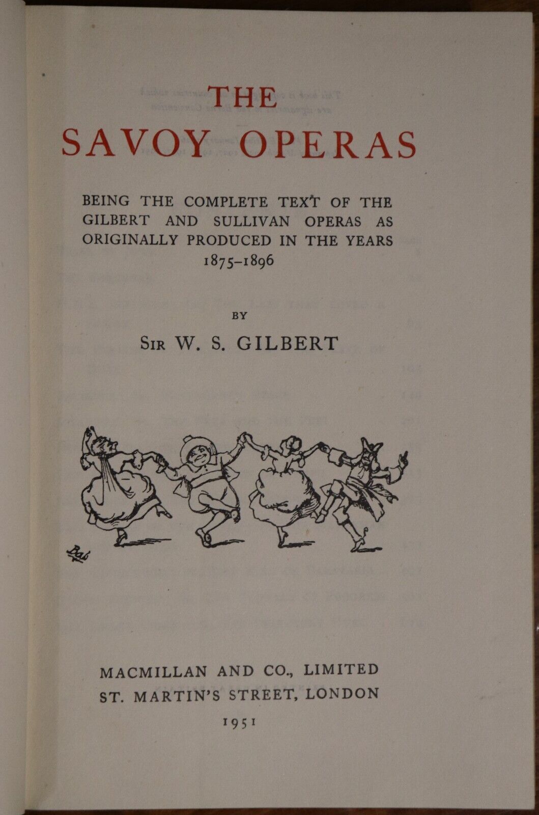 The Savoy Operas: Gilbert & Sullivan - 1951 - Vintage Literature Book - 0