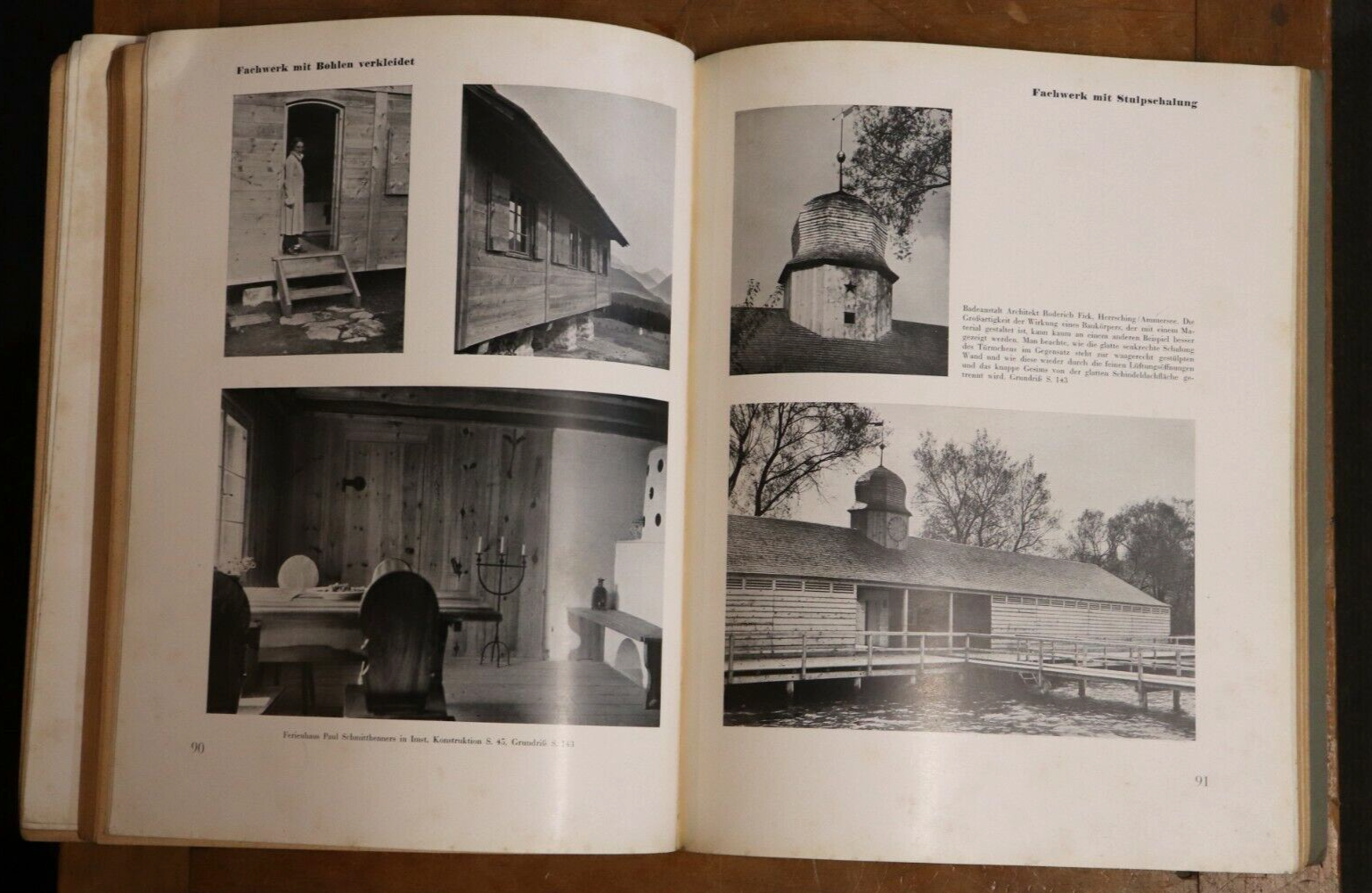 1933 Bauen In Holz by Hans Stolper Antique German Architecture Reference Book