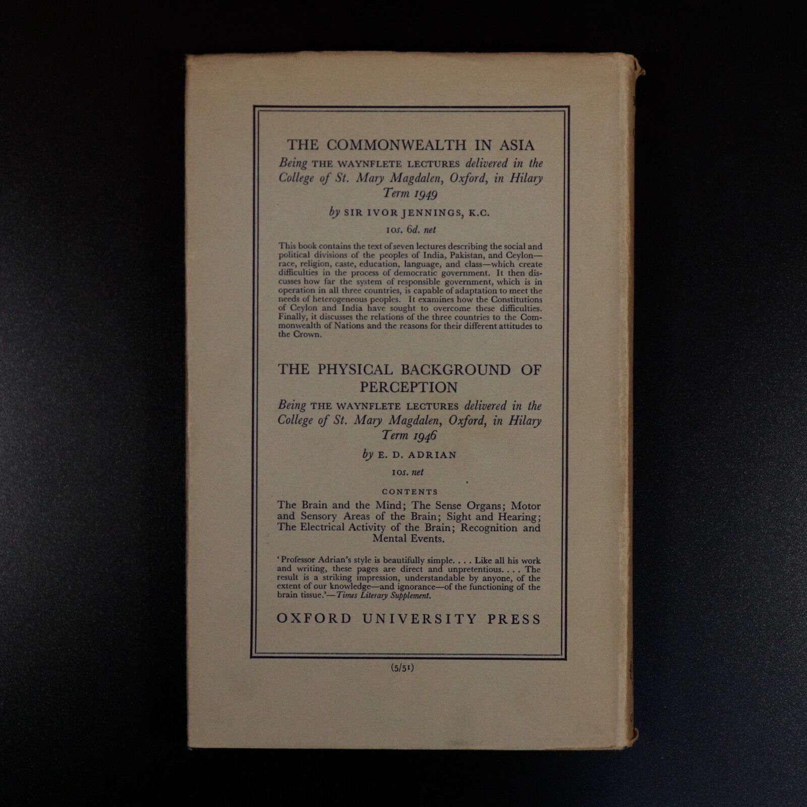 1951 Natural Philosophy of Cause & Chance by Max Born Vintage Science Book