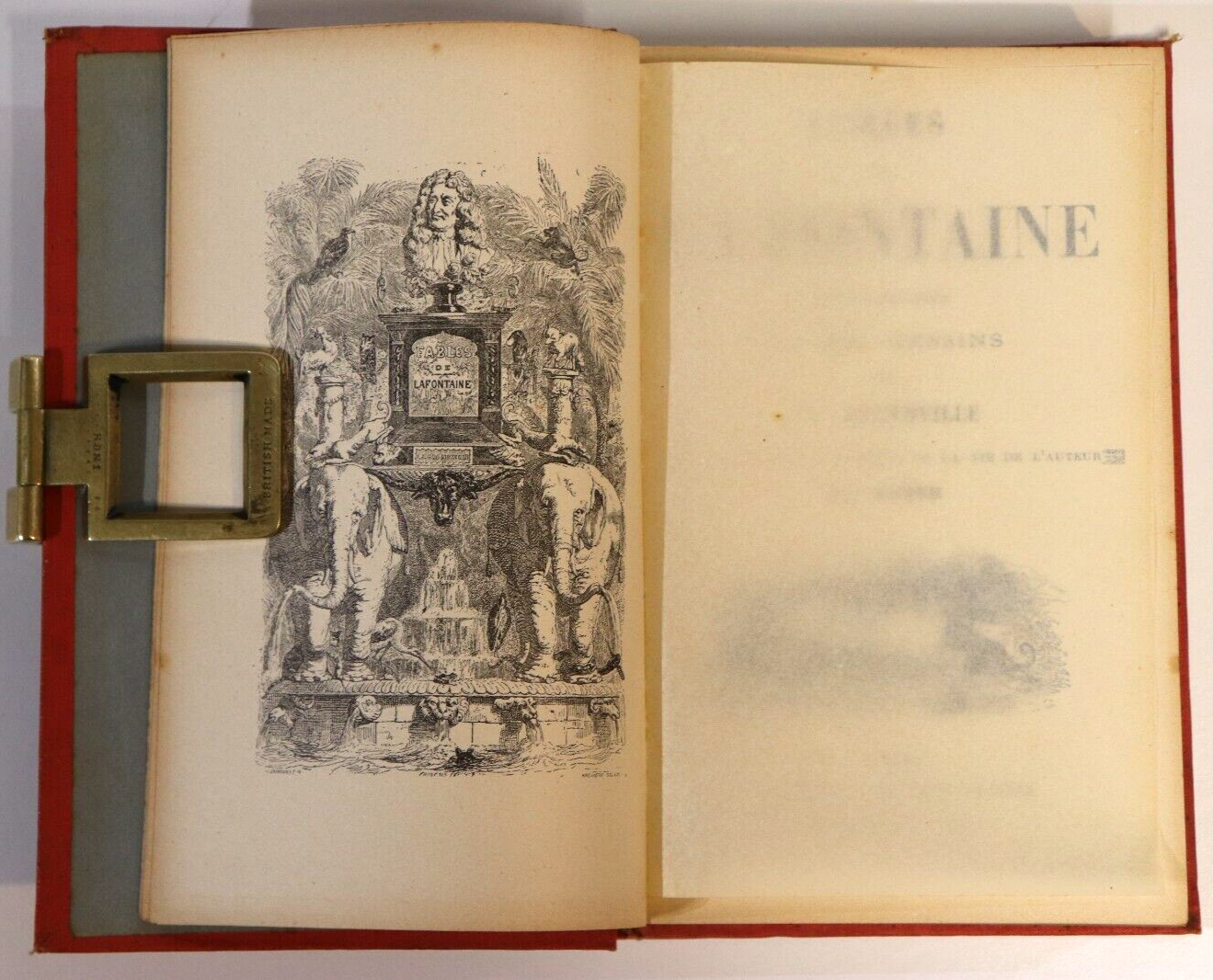 c1885 Fables De La Fontaine Antiquarian French Literature Book