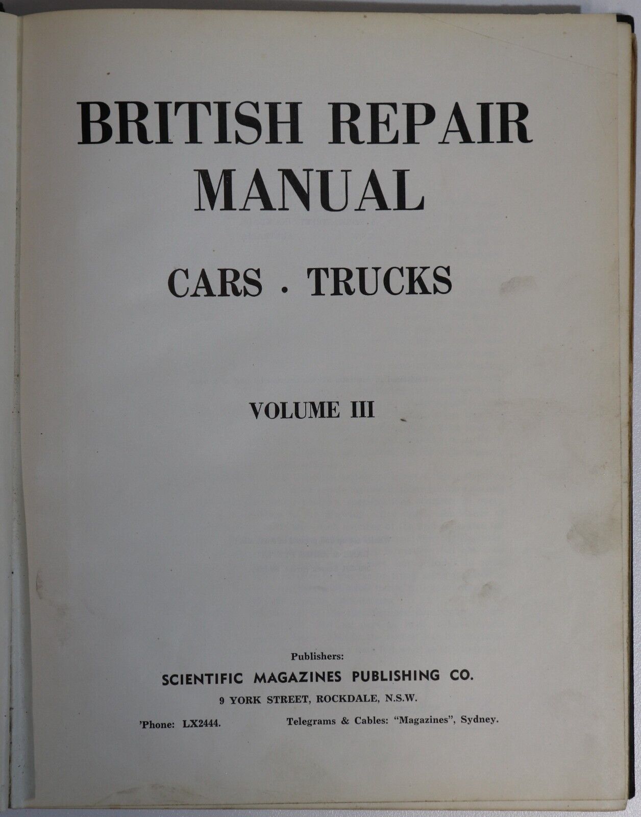 British Repair Manual: Cars & Trucks Vol. 3 - 1947 - Antique Automotive Book
