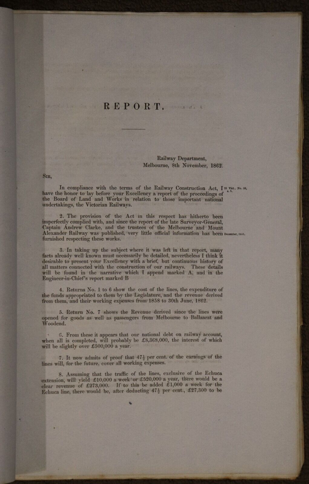 Parliamentary Papers: Victorian Railways - 1860's - Australia Train Books