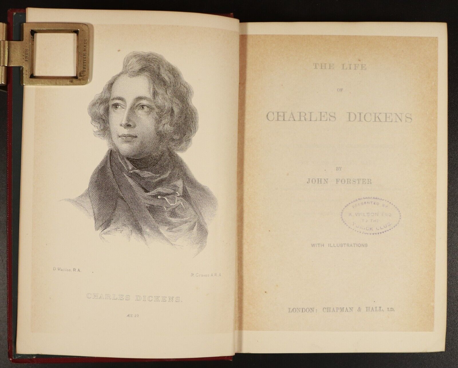 c1890 The Life Of Charles Dickens by John Forster Antique Author Biography Book