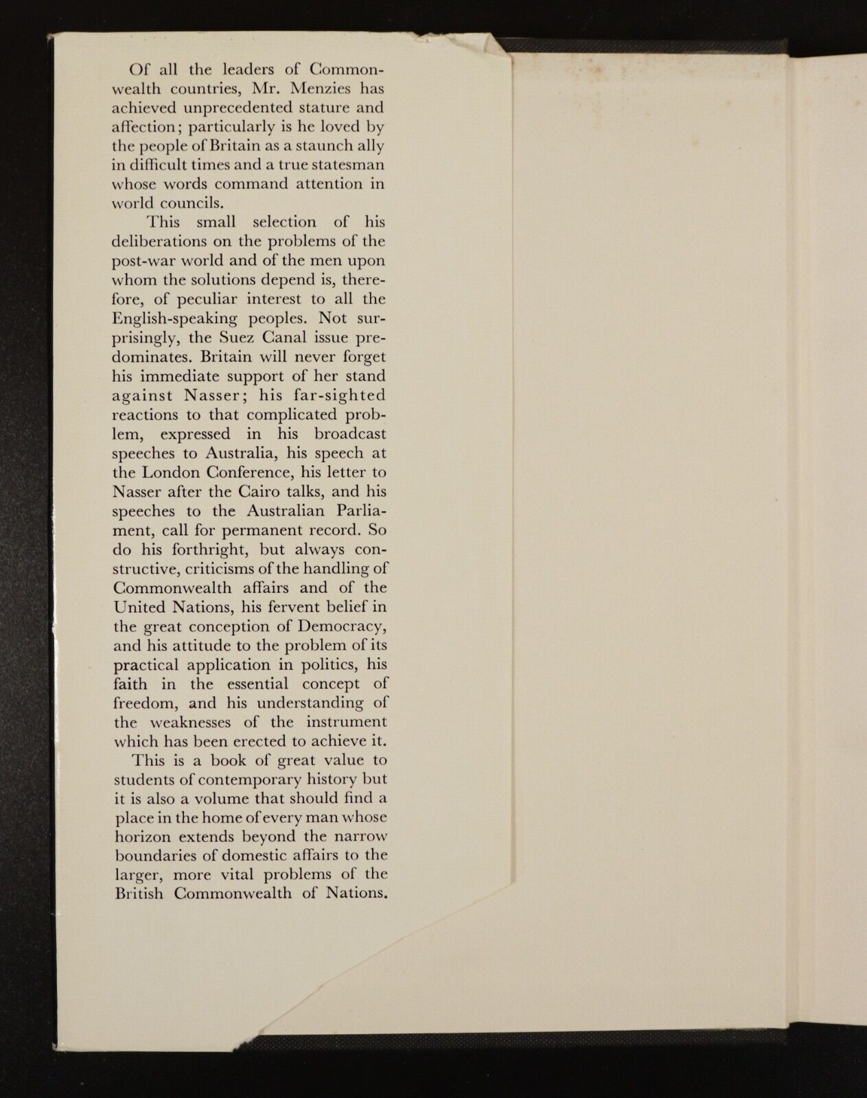 1958 Speech Is Of Time by Robert Gordon Menzies 1st Ed. Australian History Book - 0