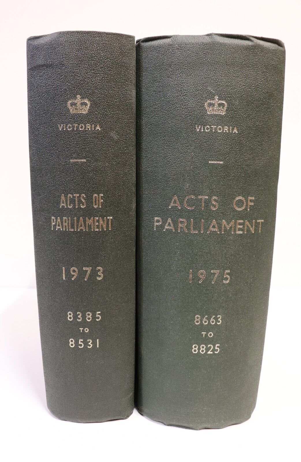 Acts Of Parliament Victorian Government - 1973 & 1975 - 2 Volumes History Books