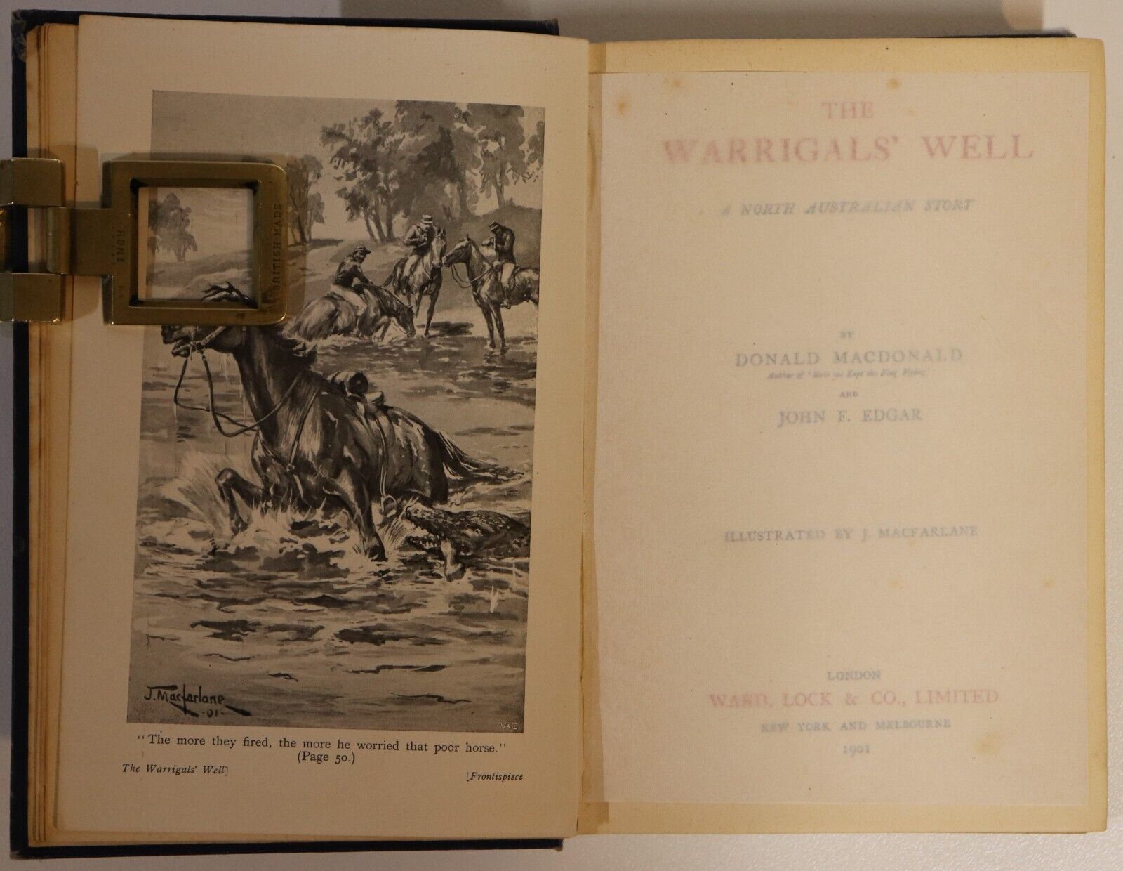 1901 The Warrigal's Well by D. MacDonald Antique Australian Fiction Book