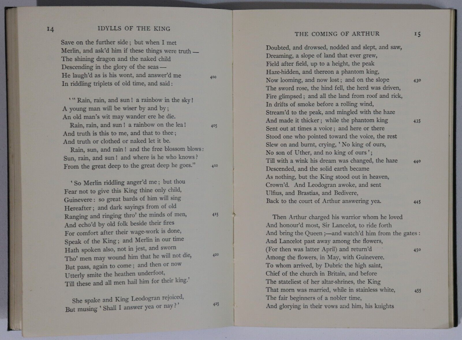 Tennyson: Selected Idylls Of The King - 1931 - Antique Poetry Book