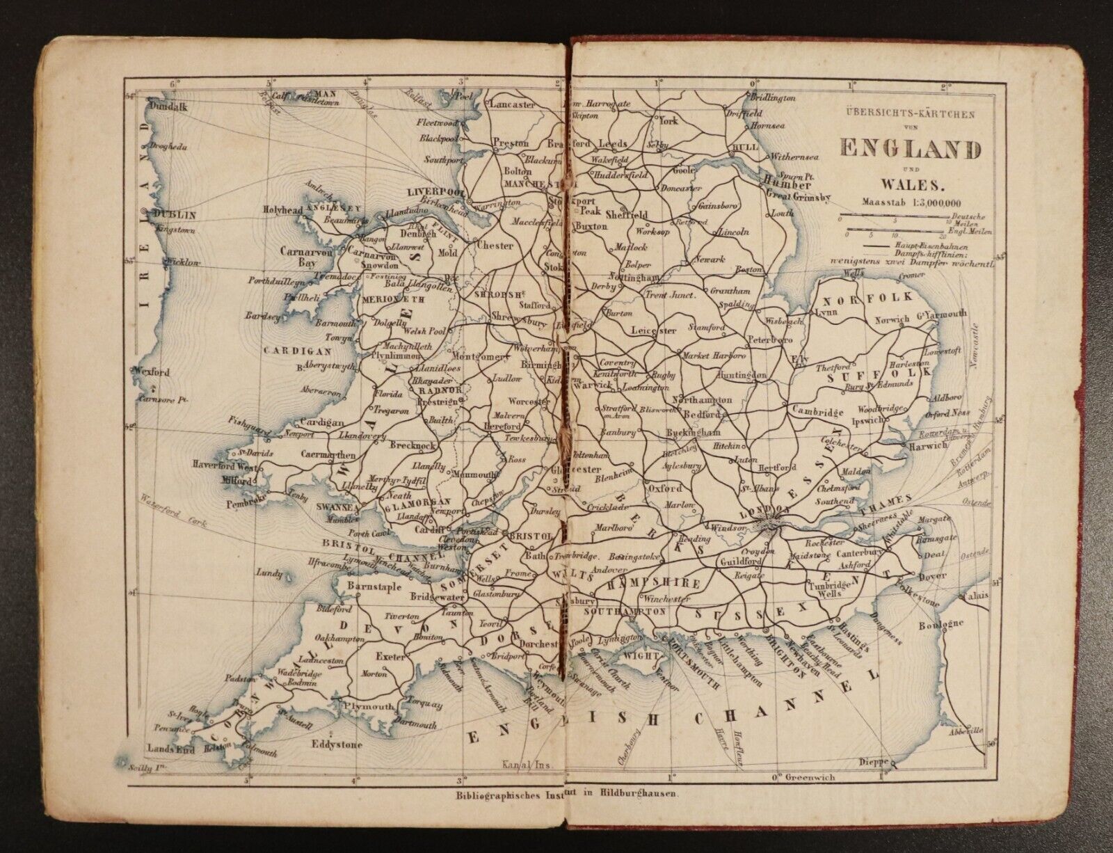 1871 London England und Schottland by Ravenstein Antiquarian Travel Guide w/Maps