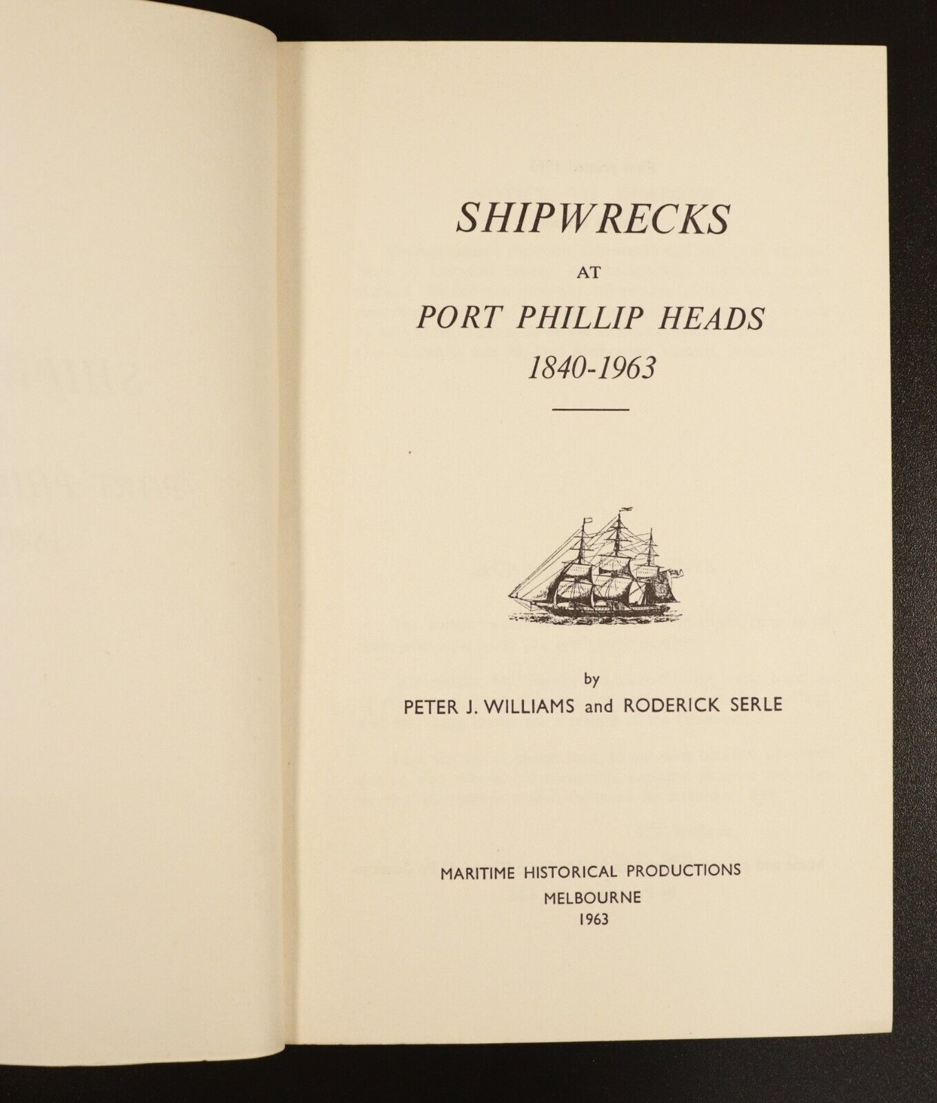 1963 Shipwrecks At Port Phillip Heads Australian Maritime History Book - 0