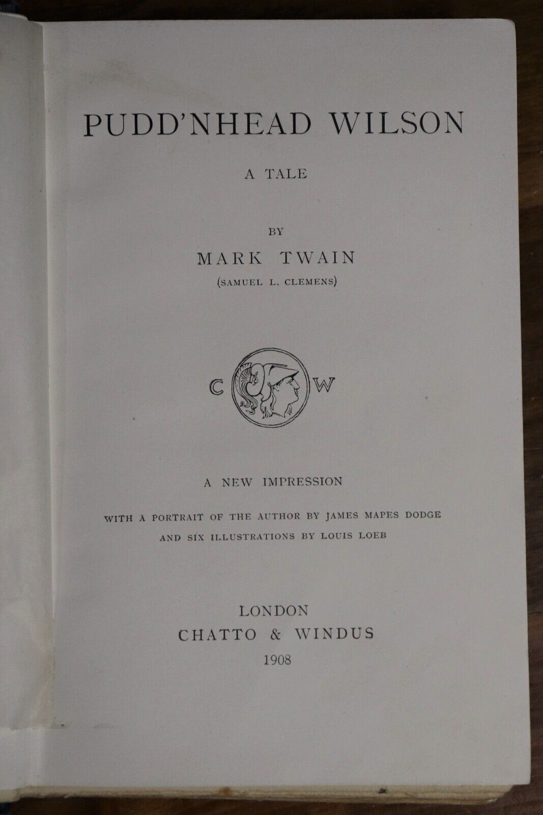 Pudd'nhead Wilson A Tale by Mark Twain - 1908 - Antique Book