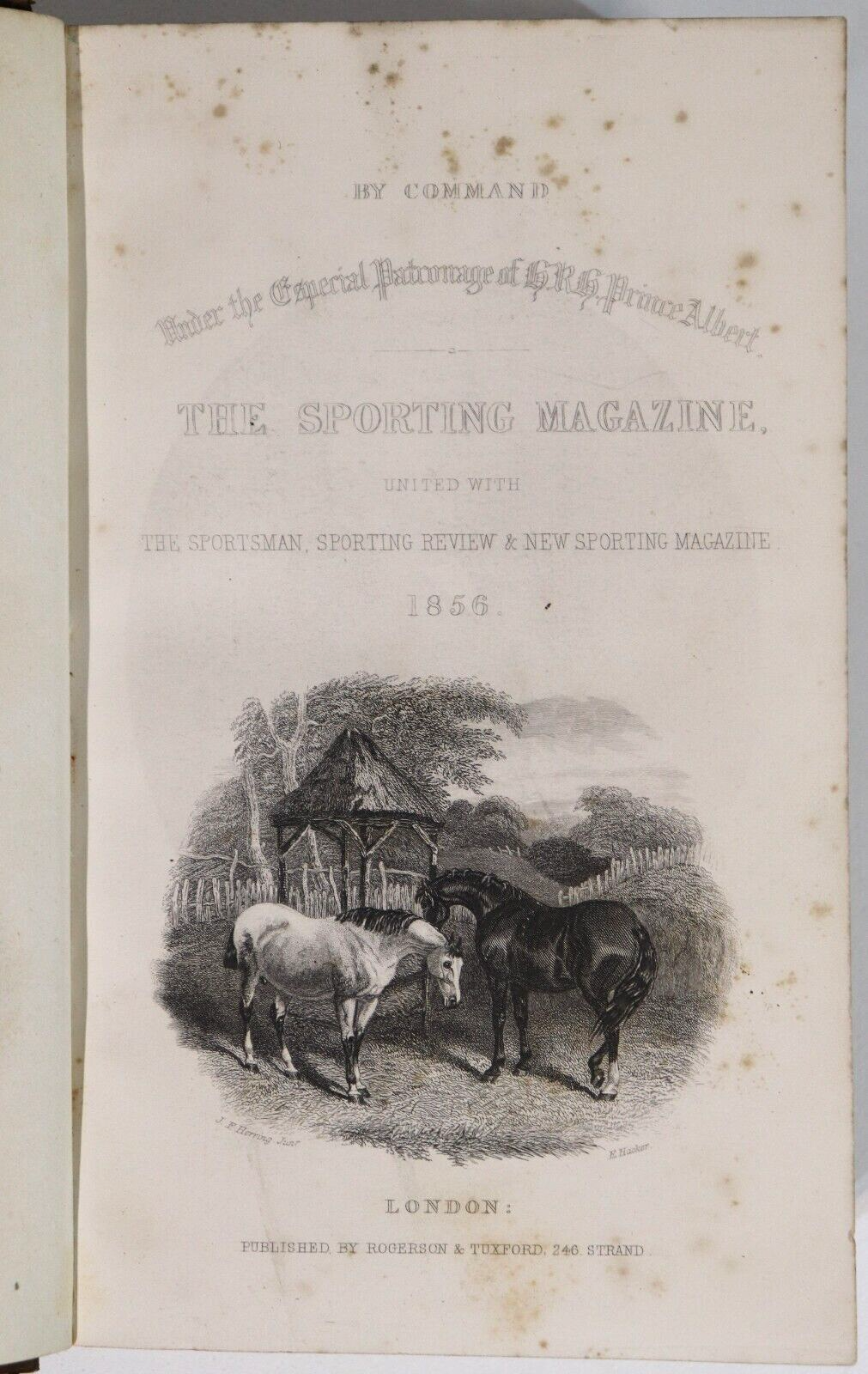 The Sporting Magazine & Sporting Review - 1856 - Antiquarian Sport History Book - 0