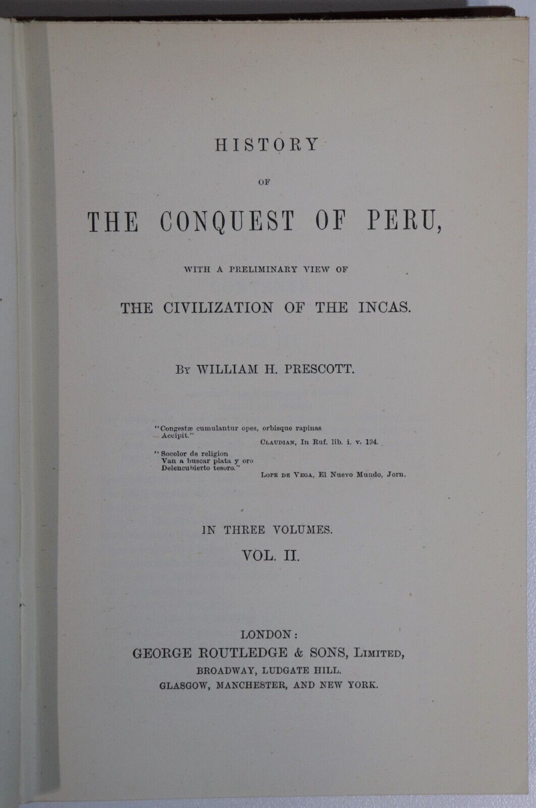 History Of The Conquest Of Peru - c1910 - 3 Volume Antique Book Set