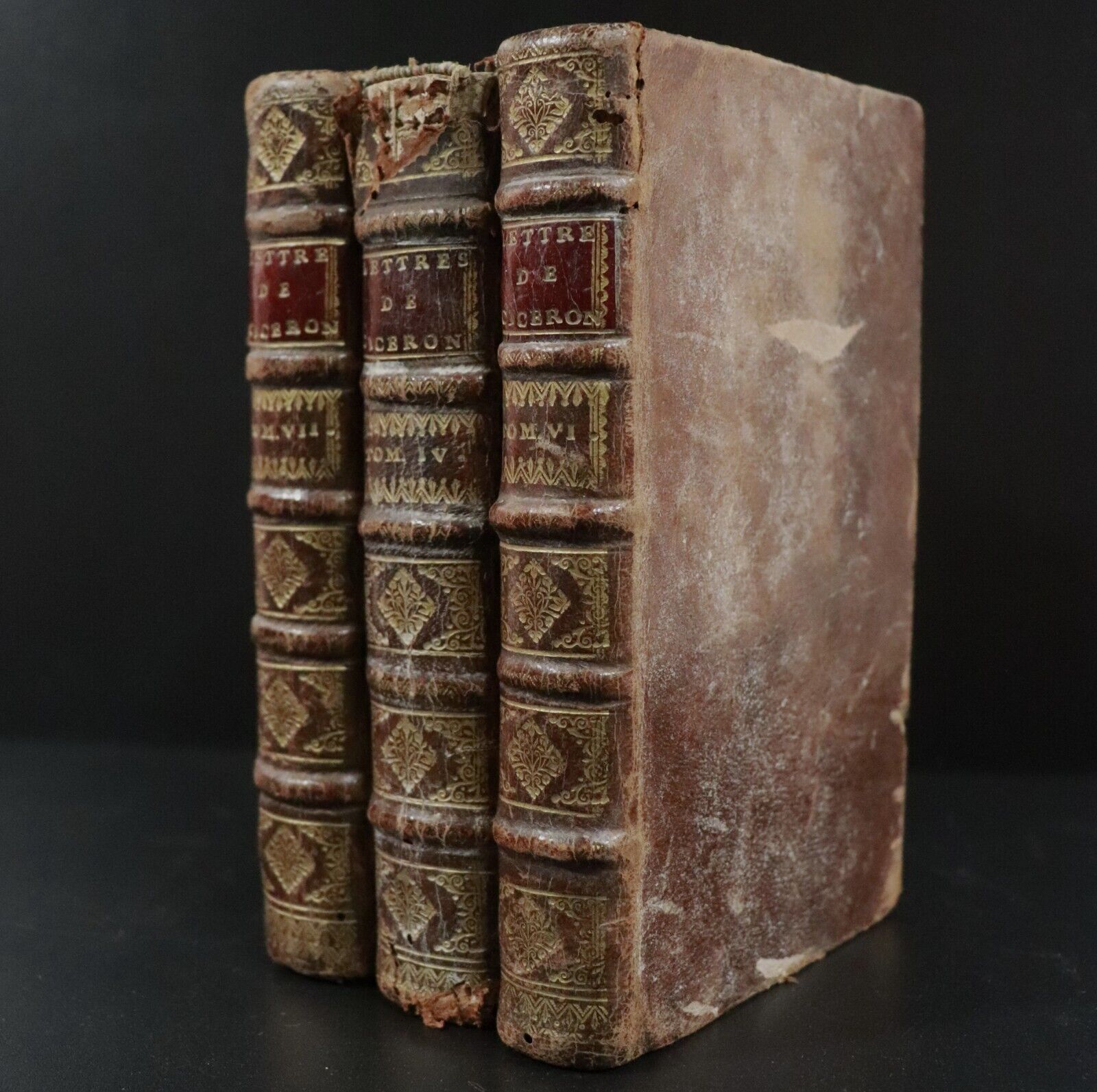 1709 3vol Les Lettres De Ciceron Antiquarian Ancient Roman History Books - 0