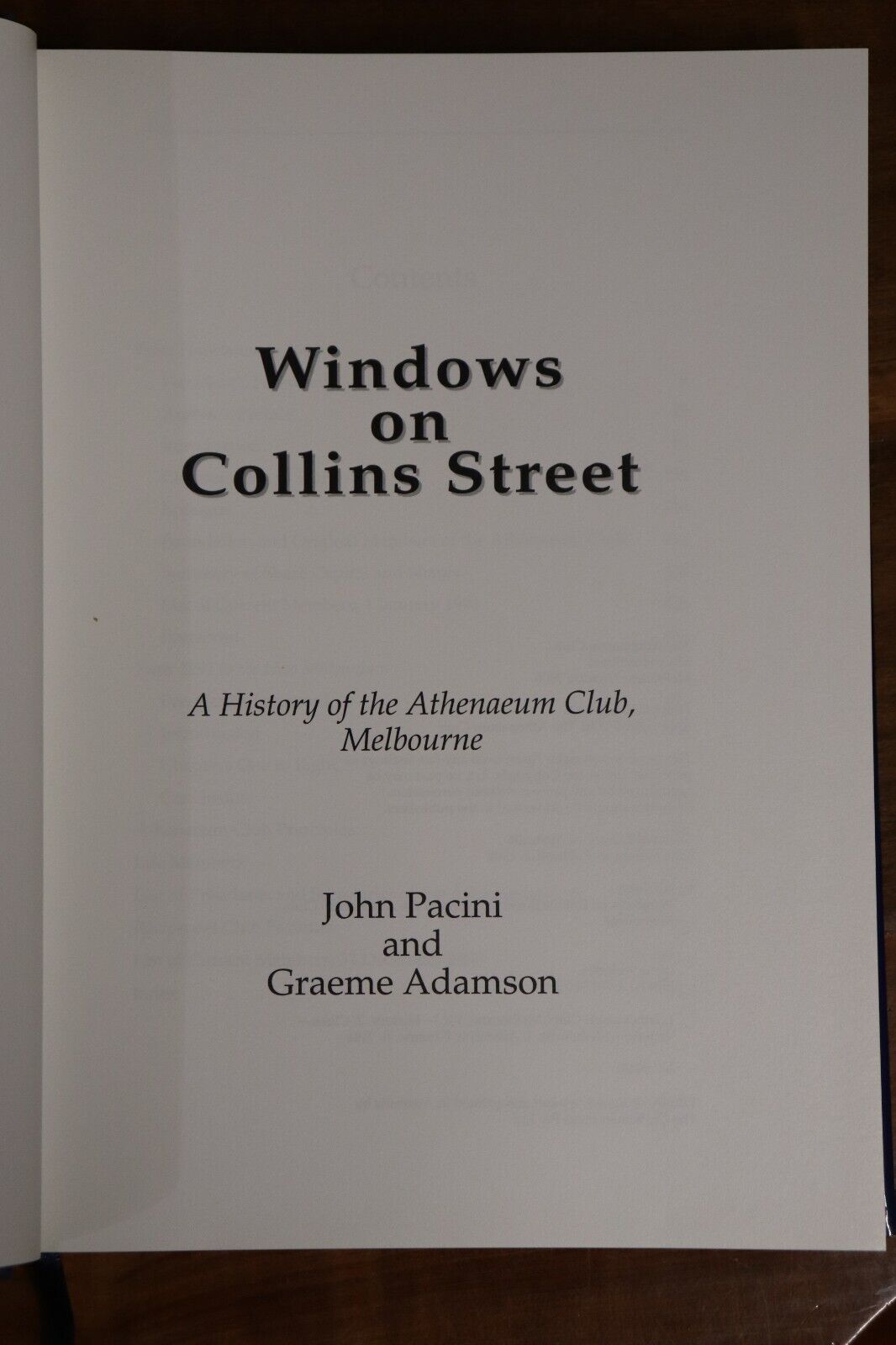 Windows On Collins Street by J Pacini - 2001 - Australian History Book