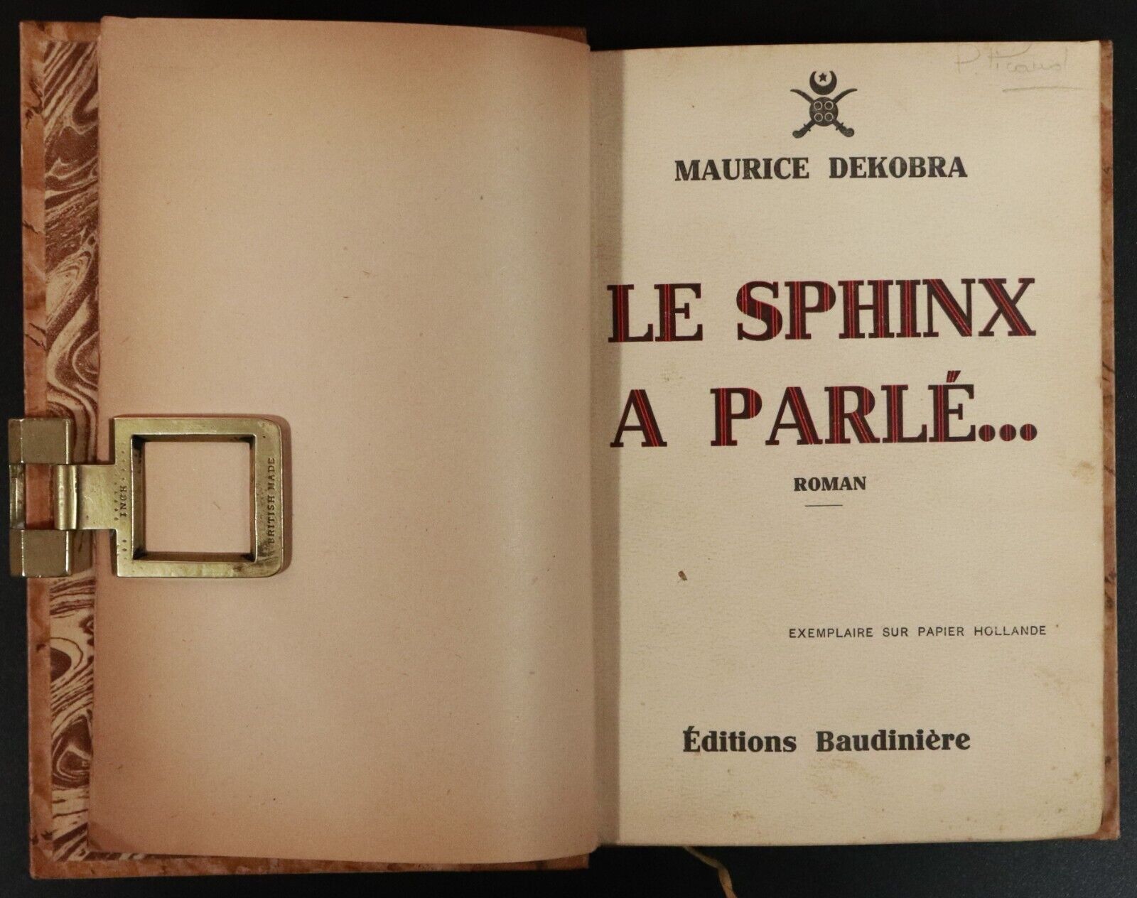 1931 Le Sphinx A Parle by M Dekobra Ltd Edition French Fiction Book Fine Binding - 0