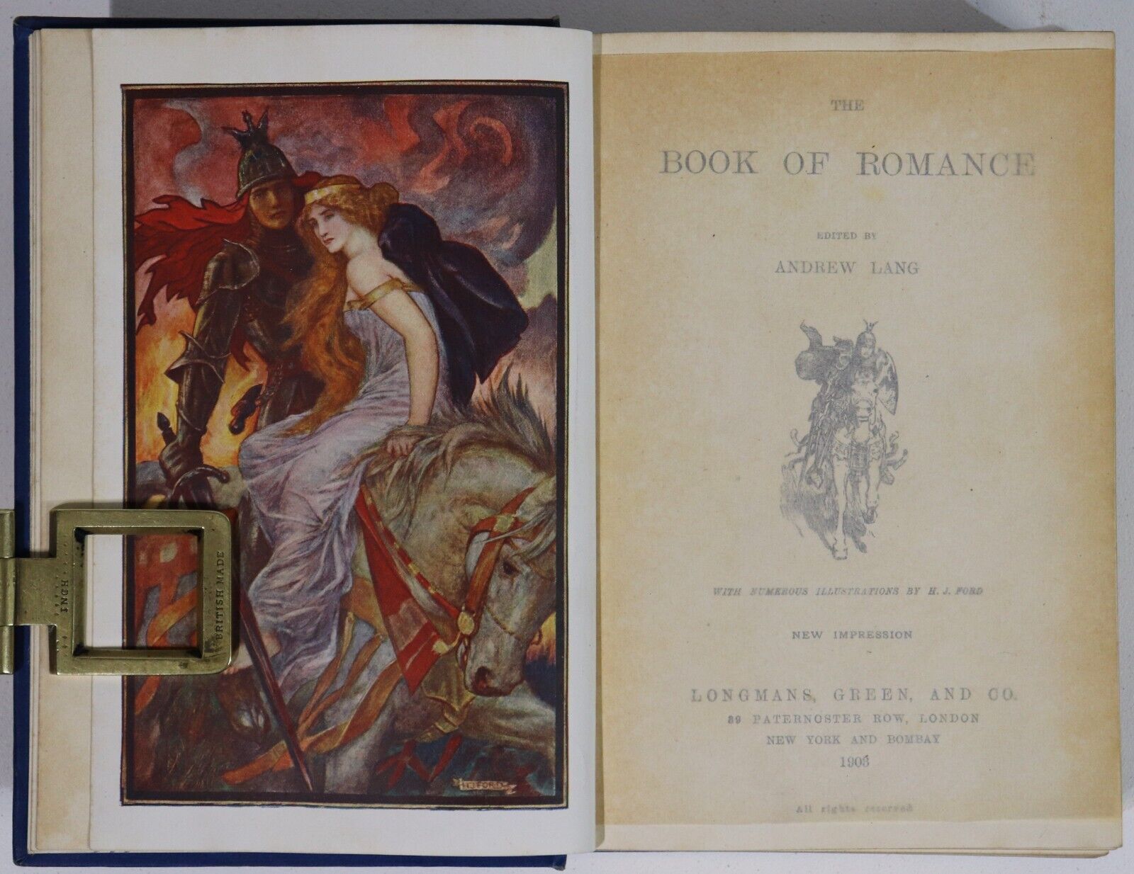 1903 The Book Of Romance by Andrew Lang Antique Romantic Literature Book - 0