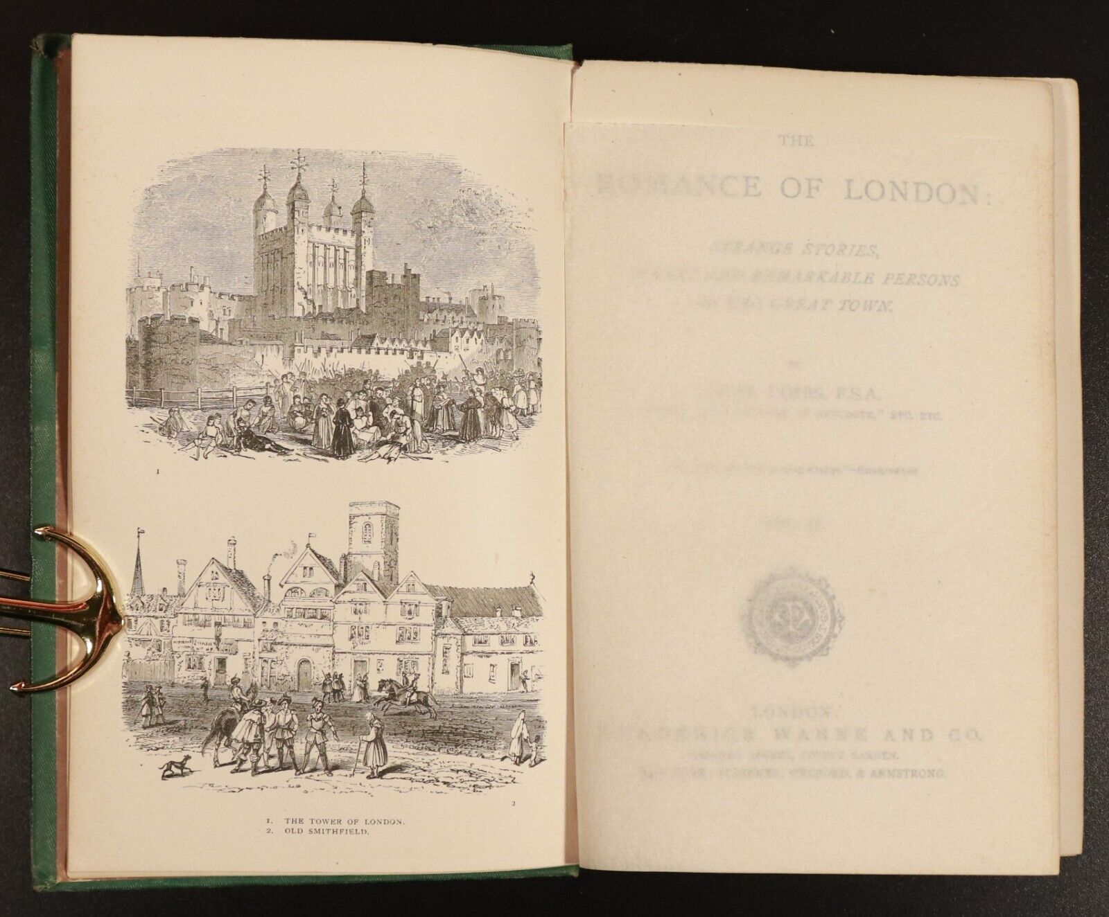 c1885 2vol The Romance Of London Antiquarian British History Book Set J. Timbs