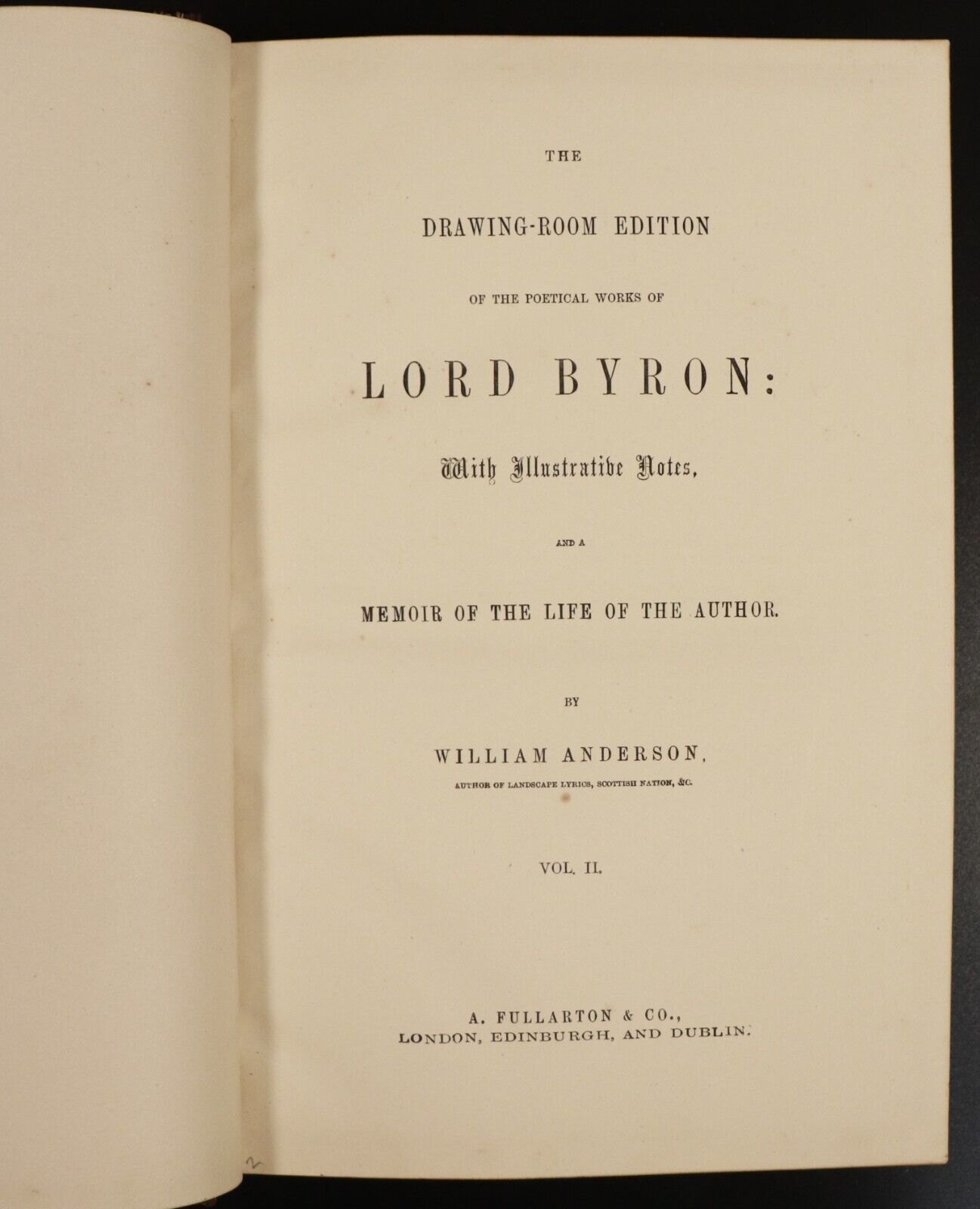 c1880 Poetical Works Of Lord Byron Drawing Room Edition Illustrated Antique Book