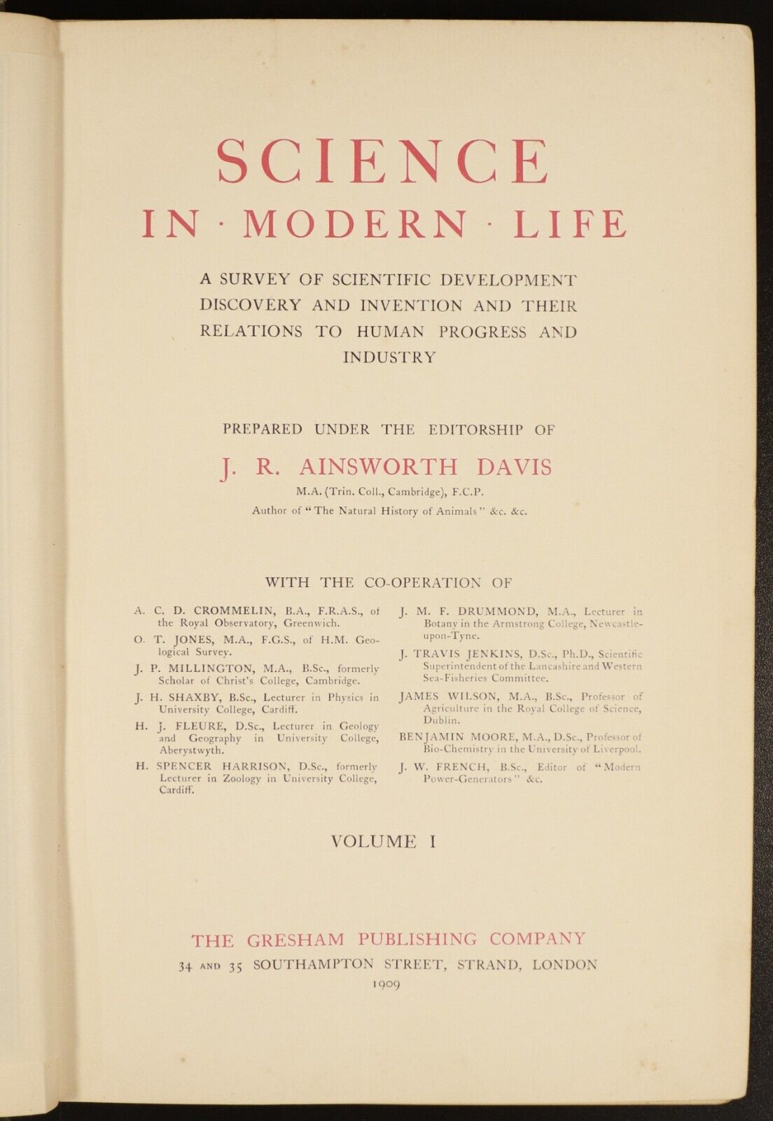 1909 6vol Science In Modern Life by J.R. Ainsworth Davis Antique Book Set - 0