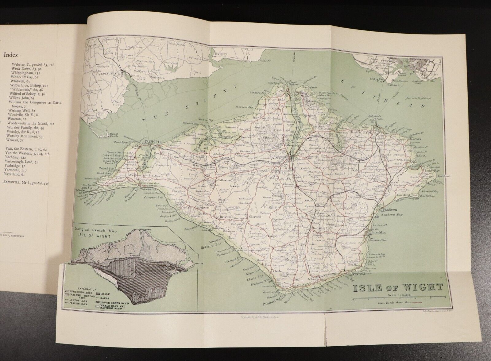 1908 Isle Of Wight by AR Hope Moncrieff & A Heaton Cooper Antique Book w/Map