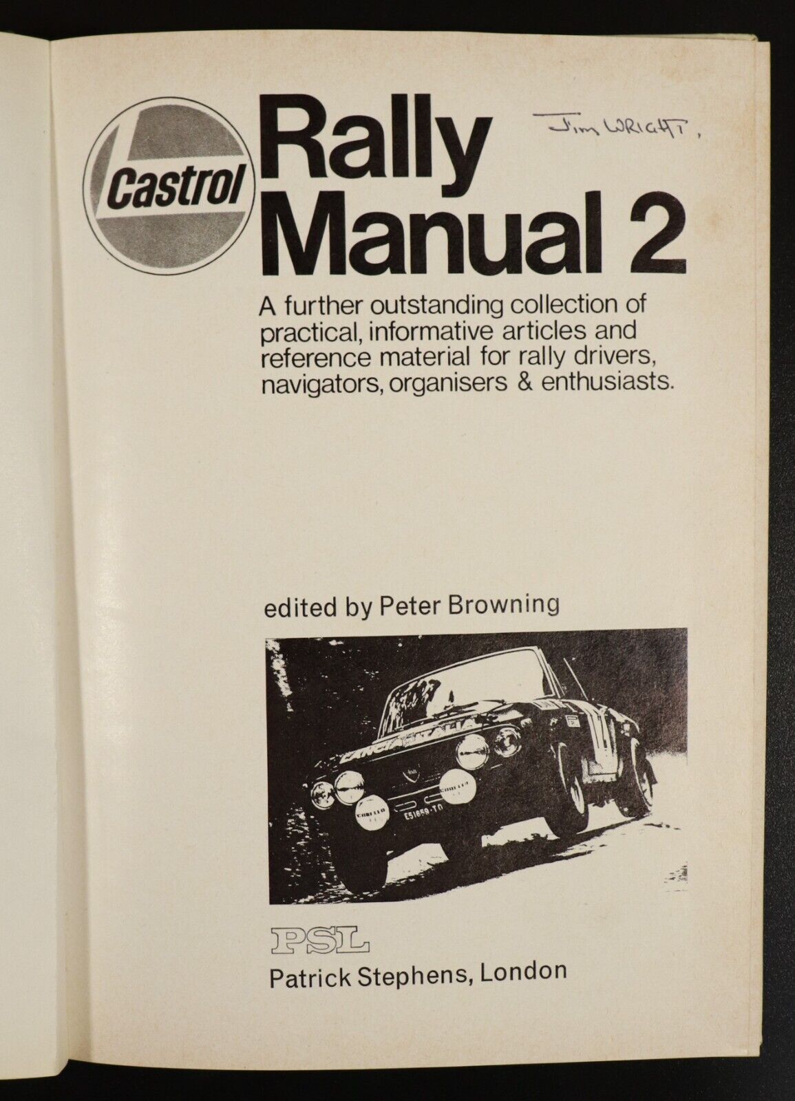 1972 Castrol Rally Manual 2 by Peter Browning Vintage Automotive Book Rally Cars - 0