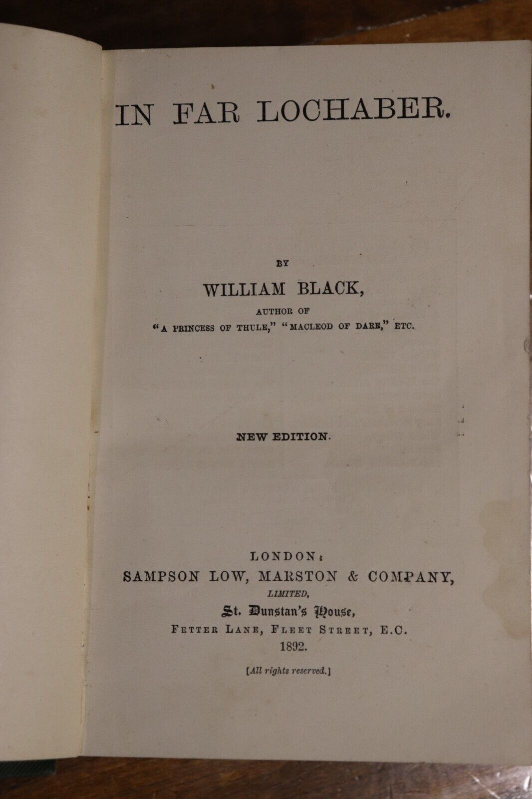 In Far Lochaber by William Black - 1892 - Antique Literature Book - 0