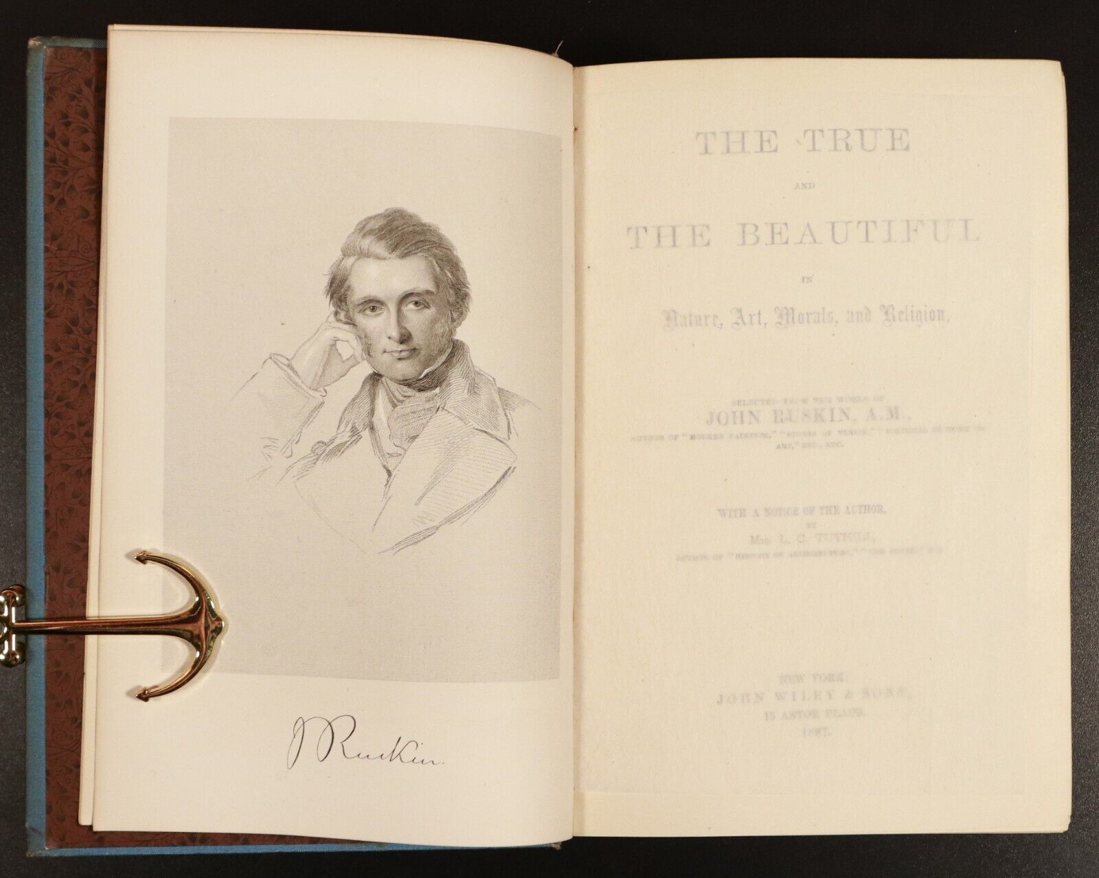 1887 The True & The Beautiful by John Ruskin Antique History Book - 0