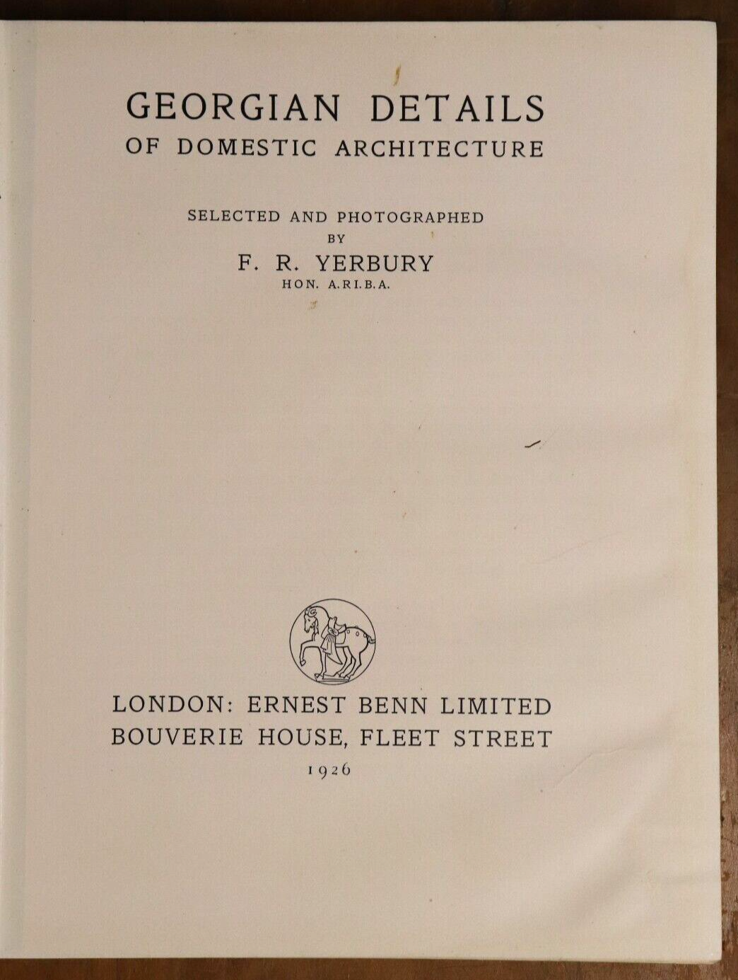 1926 Georgian Details Of Domestic Architecture 1st Edition Antique Book - 0