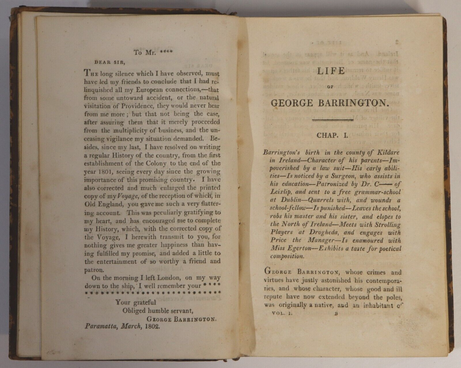 1803 Voyage To New South Wales by George Barrington Antiquarian Australian Book