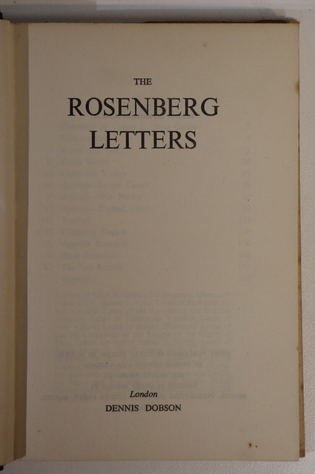 The Rosenberg Letters - 1953 - American History Book - 0