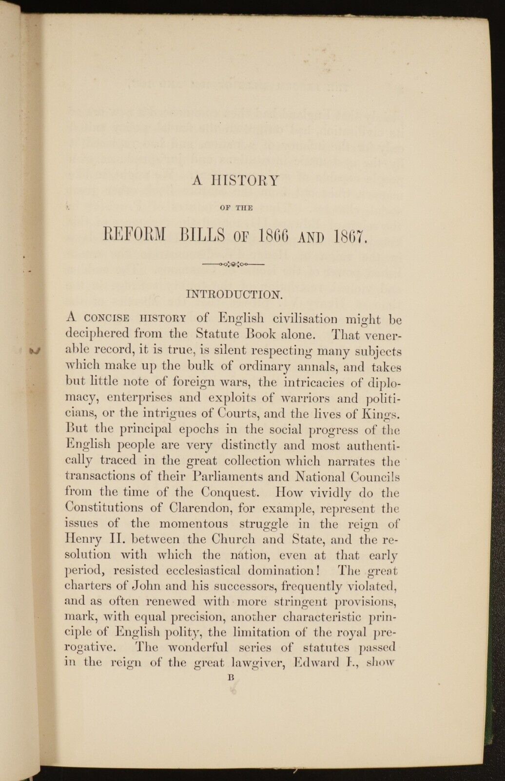 1868 History Of The Reform Bills Antiquarian British Legal History Book