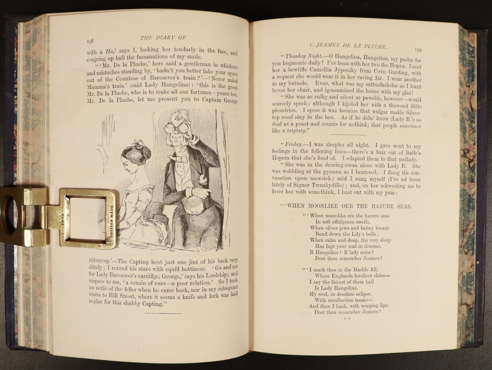 1884 Burlesques by William Makepeace Thackeray Antique Illustrated Fiction Book