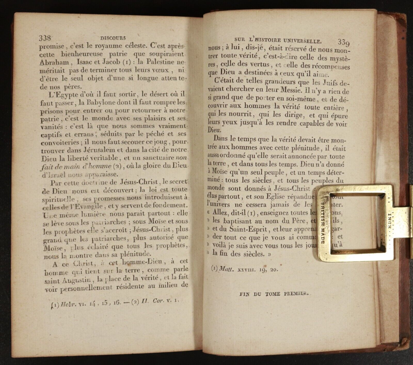 1822 2vol Discours Sur l'Histoire Universelle Antiquarian History Book Set