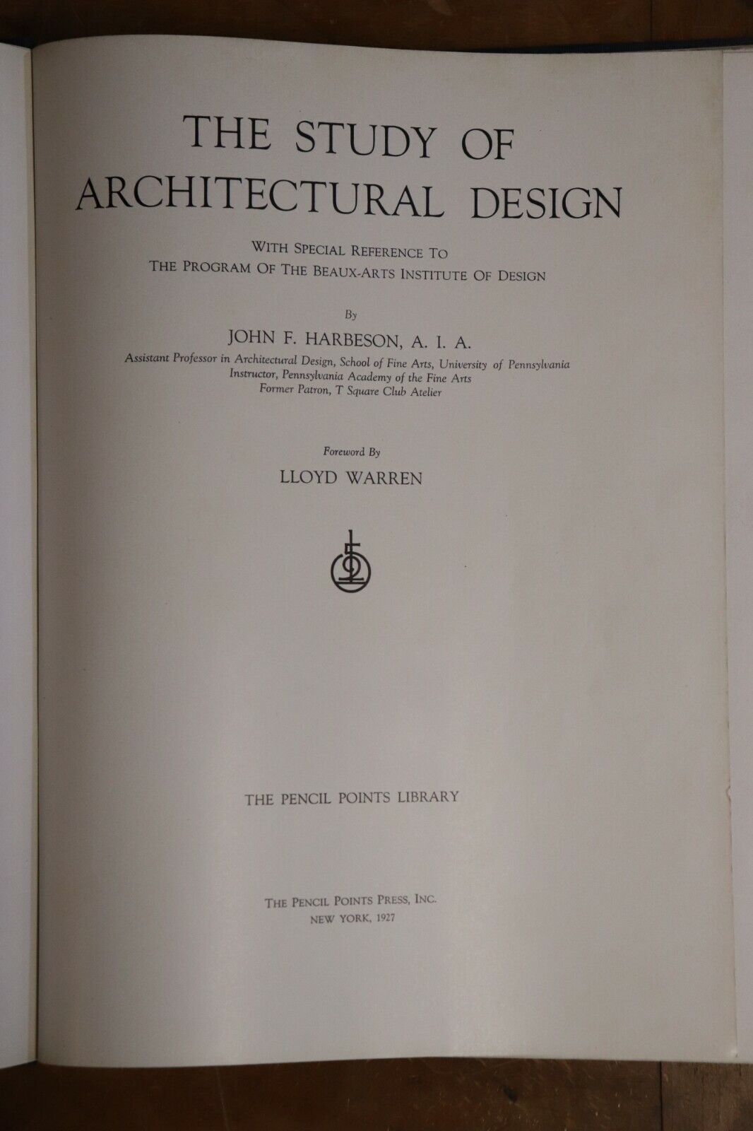 The Study of Architectural Design by JF Harbeson - 1927 - Antique Book - 0