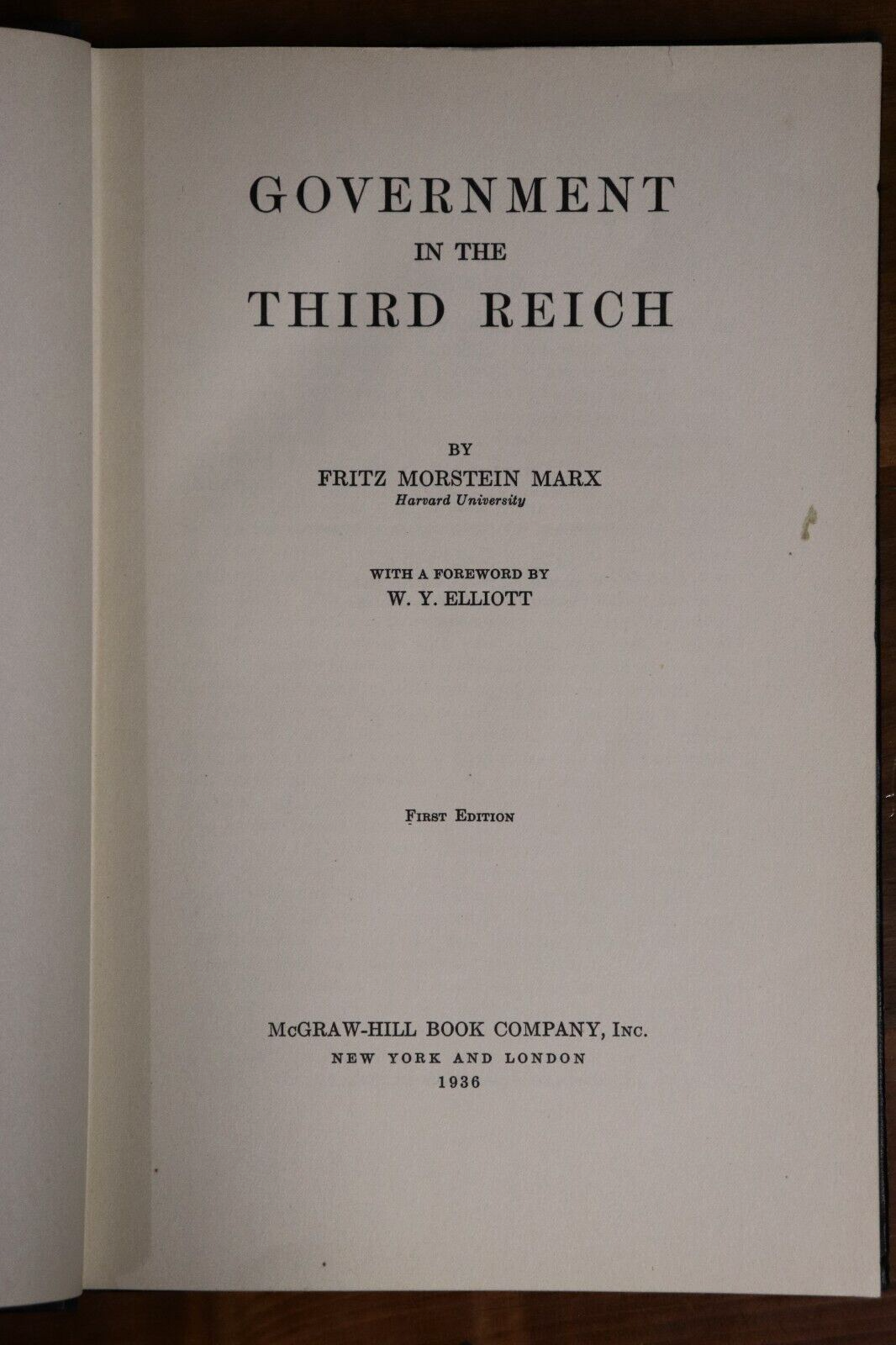 Government In The Third Reich - 1936 - First Edition Political History Book - 0