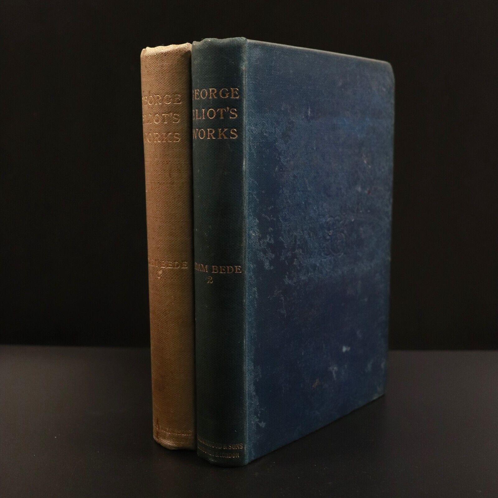 c1895 2vol Works Of George Eliot - Adam Bede Classic Literature Fiction Book Set