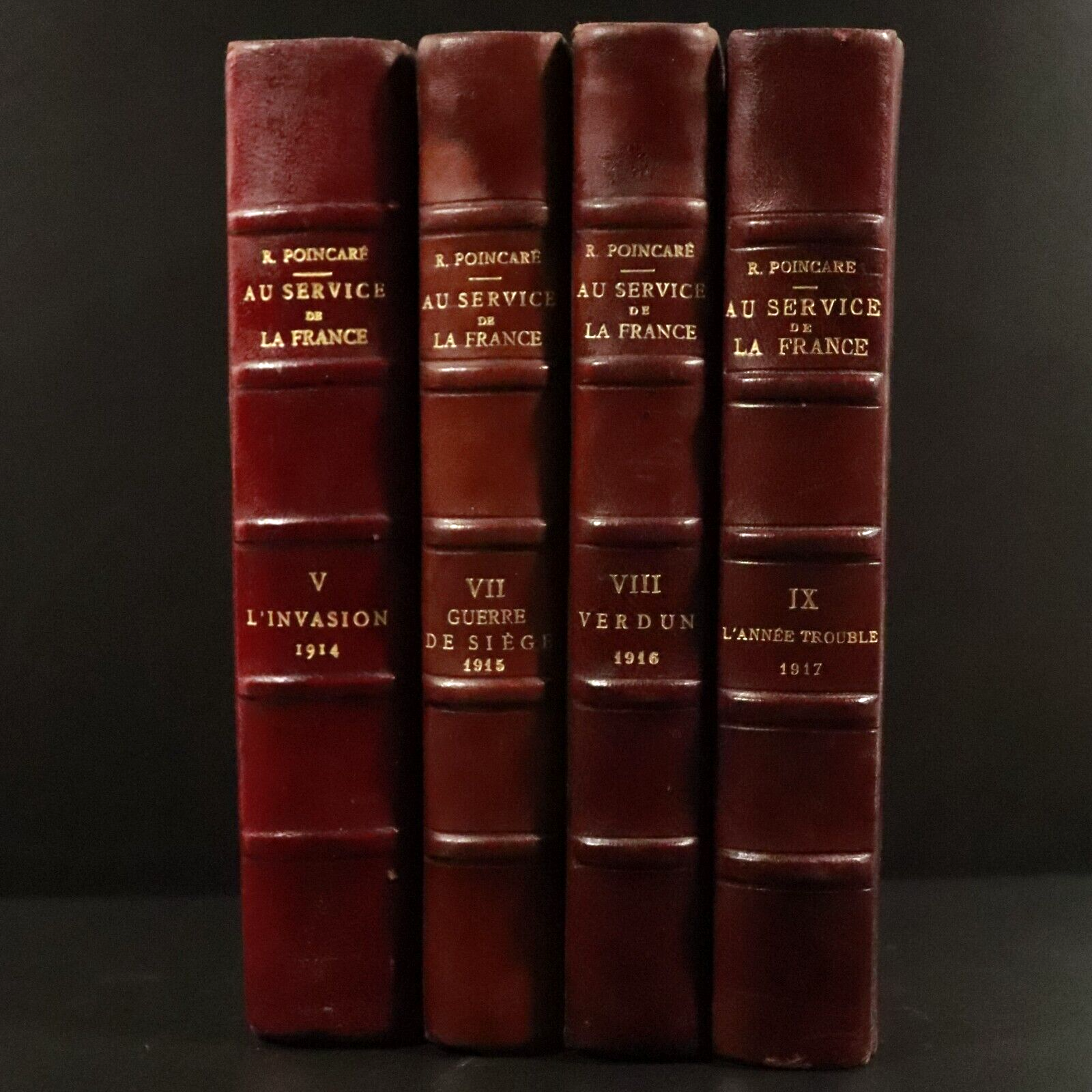 1928 4vol Au Service De La France by R Poincare French Military History Books