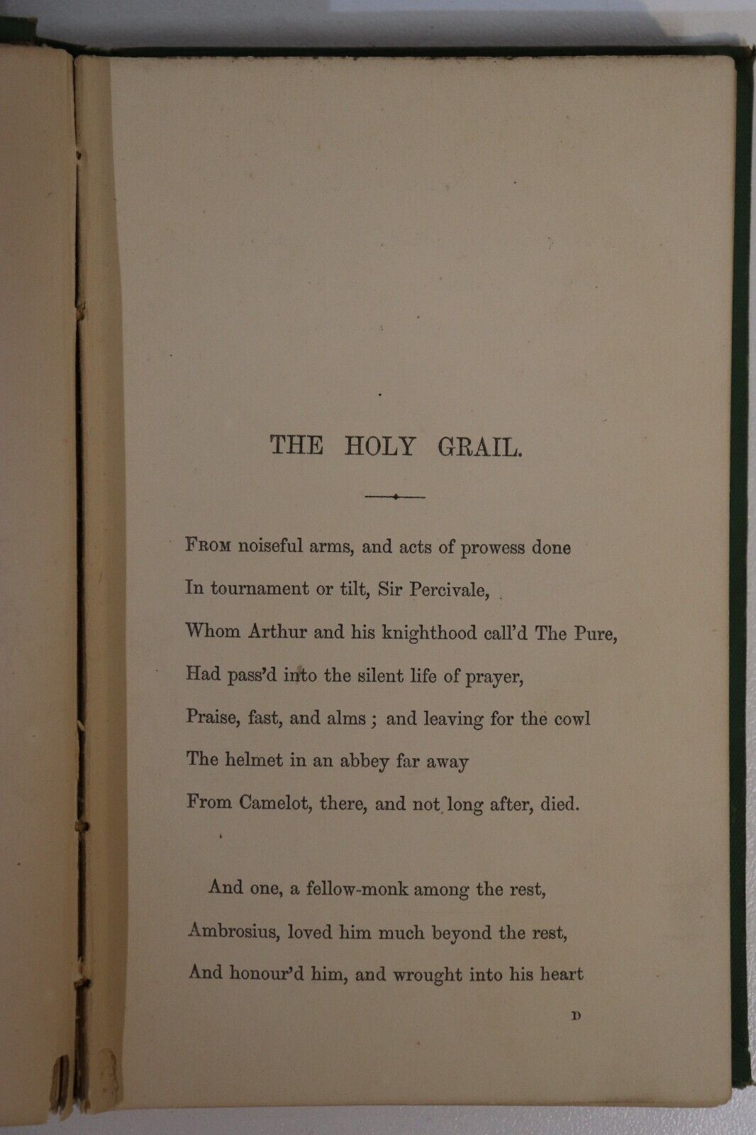 1870 The Holy Grail by Alfred Tennyson 1st Edition Antique Poetry Book