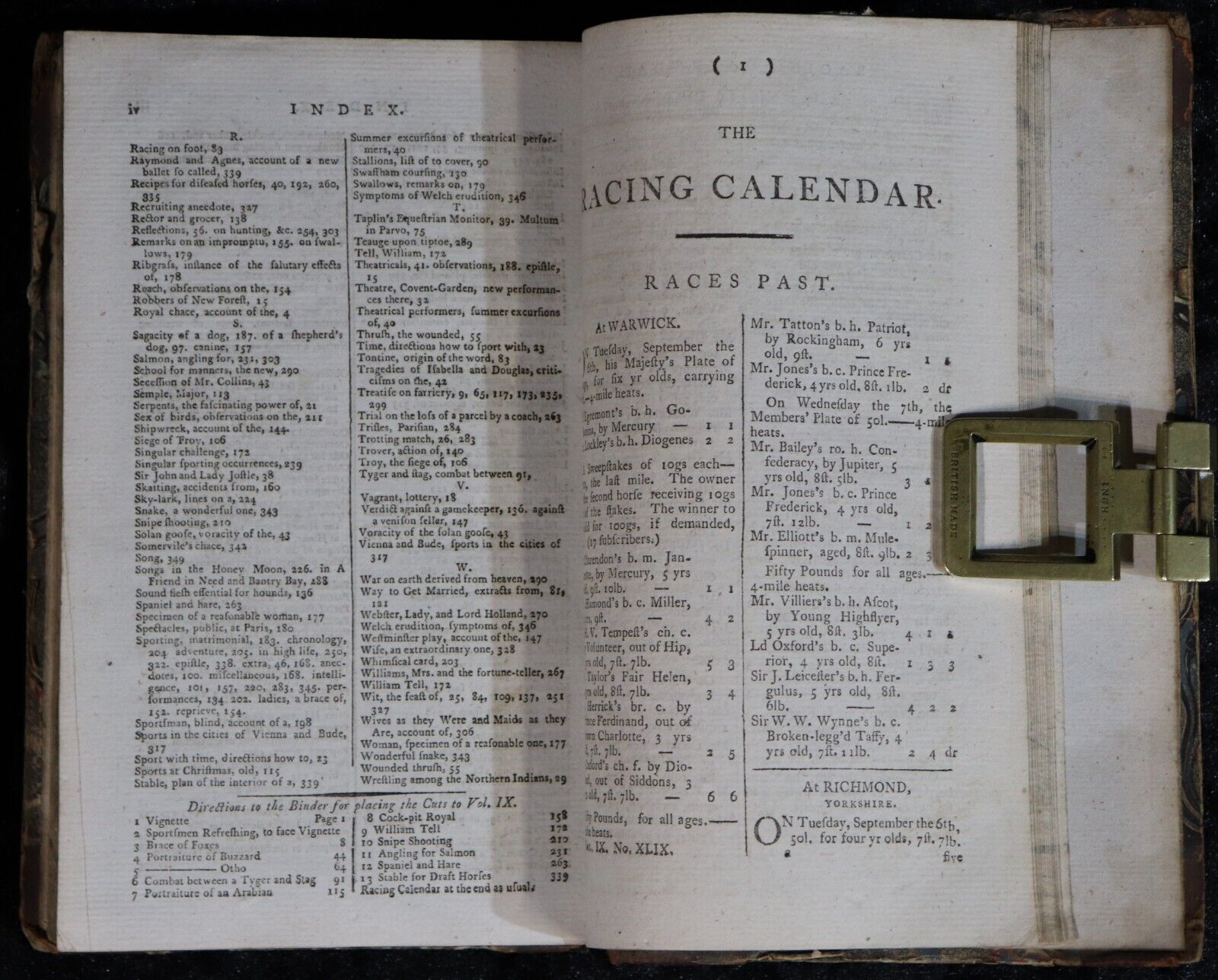 The Sporting Magazine: Monthly Calendar - 1797 - Antiquarian Sport History Book
