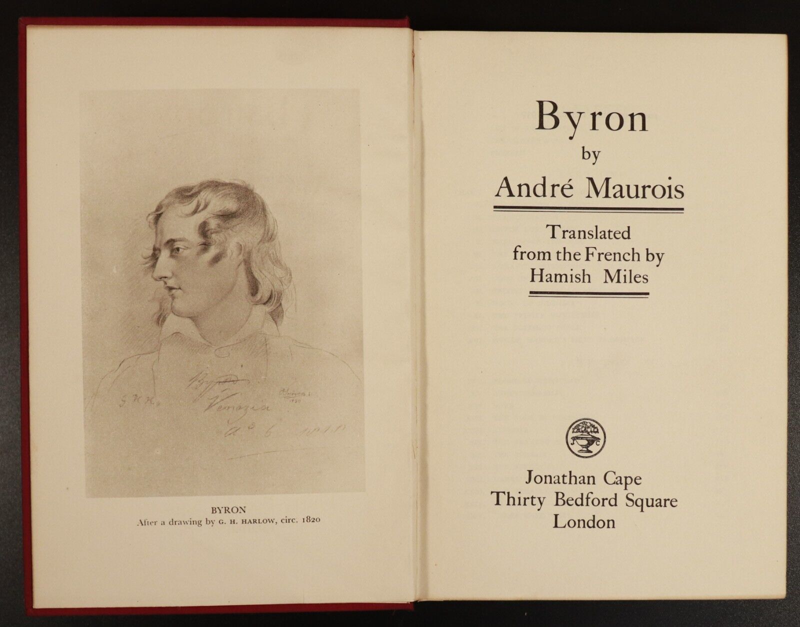 1930 Byron by Andre Maurois Antique British History Book Lord Byron