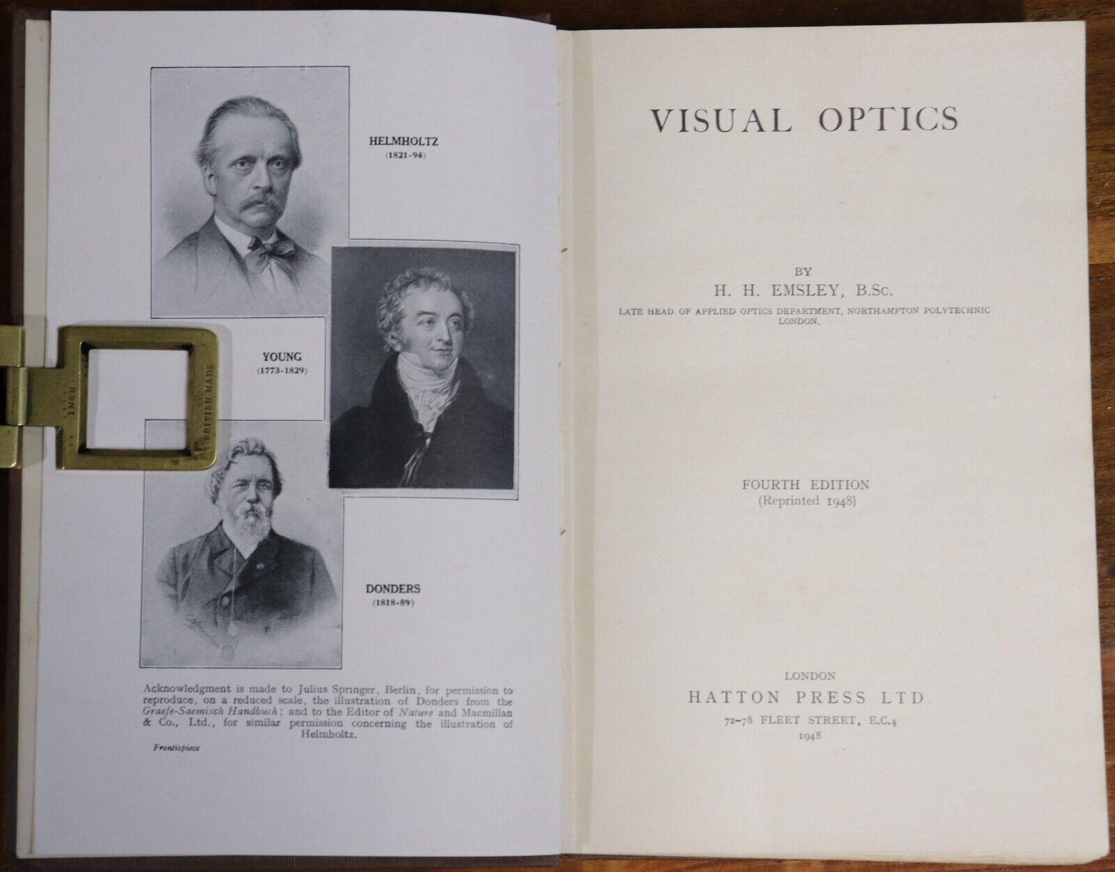 Visual Optics by HH Emsley - 1948 - Vintage Medical Optometry Reference Book - 0