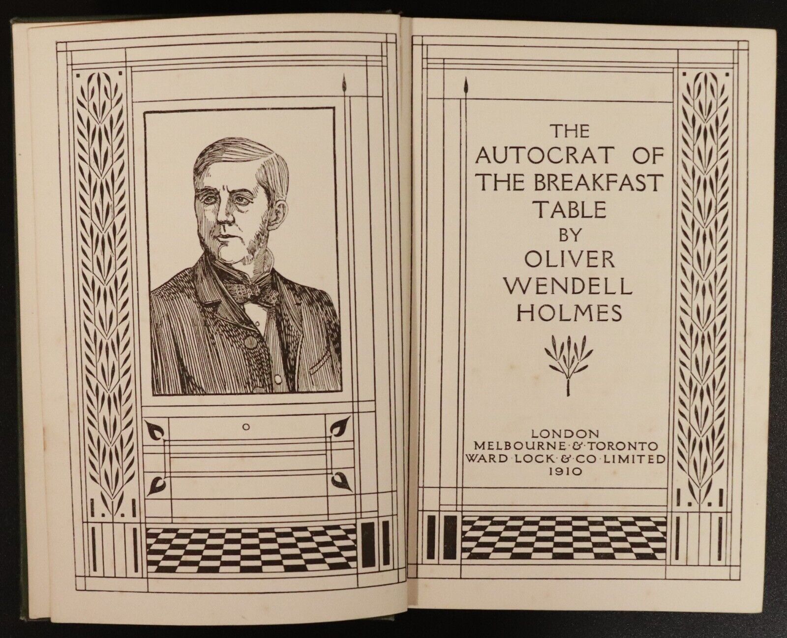 1910 Autocrat Of The Breakfast Table by O.W. Holmes Antique American Prose Book - 0