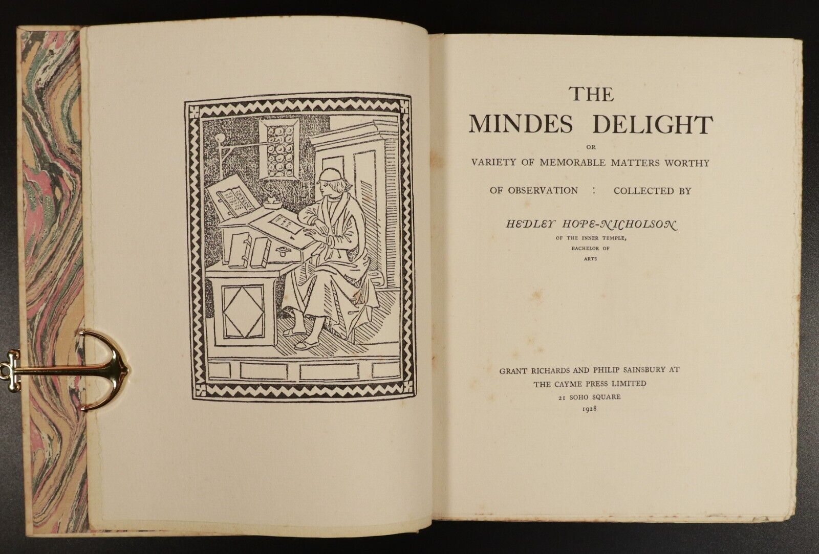 1928 The Mindes Delight by Hedley Hope-Nicholson Antique British Literature Book - 0
