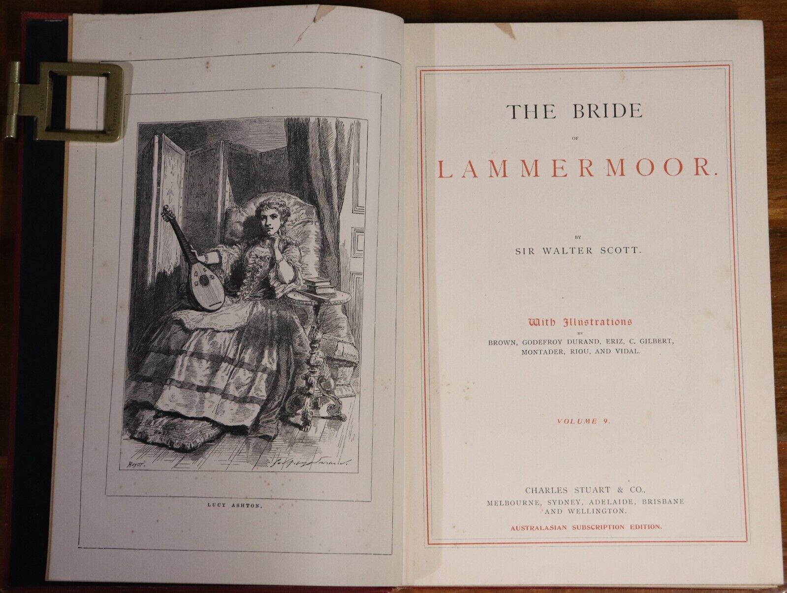 The Bride Of Lammermoor by Sir Walter Scott - c1890 - Antique Literature Book